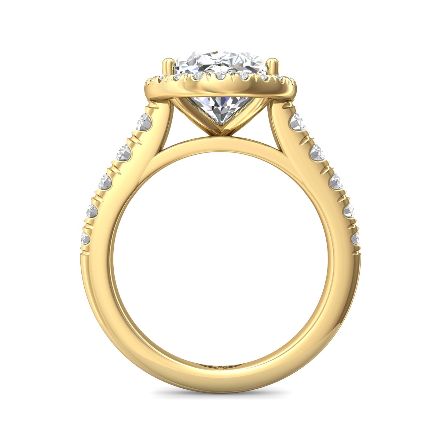 18K Yellow Gold Pear Shape Diamond Engagement Ring