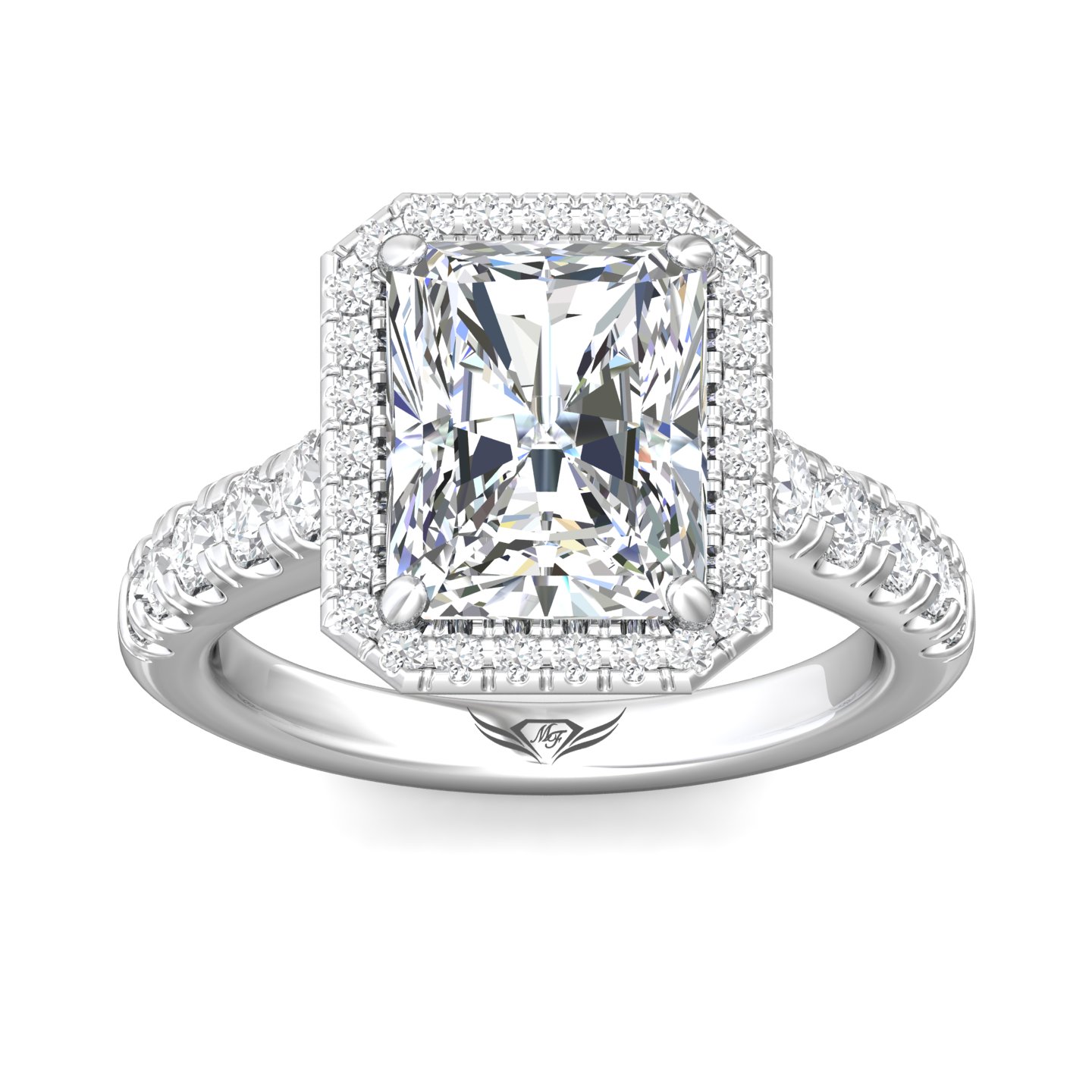 Platinum Radiant Diamond Engagement Ring