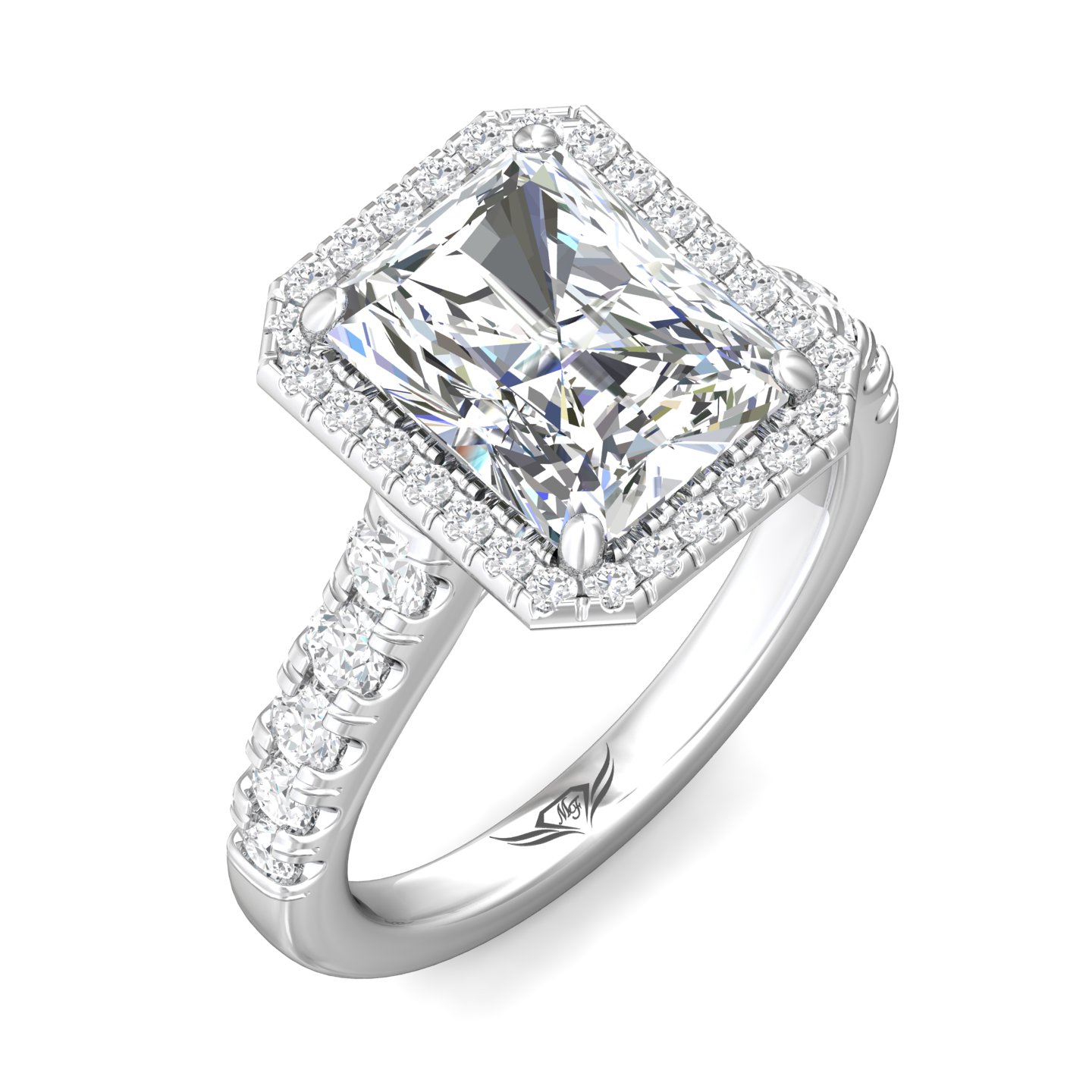 Platinum Radiant Diamond Engagement Ring