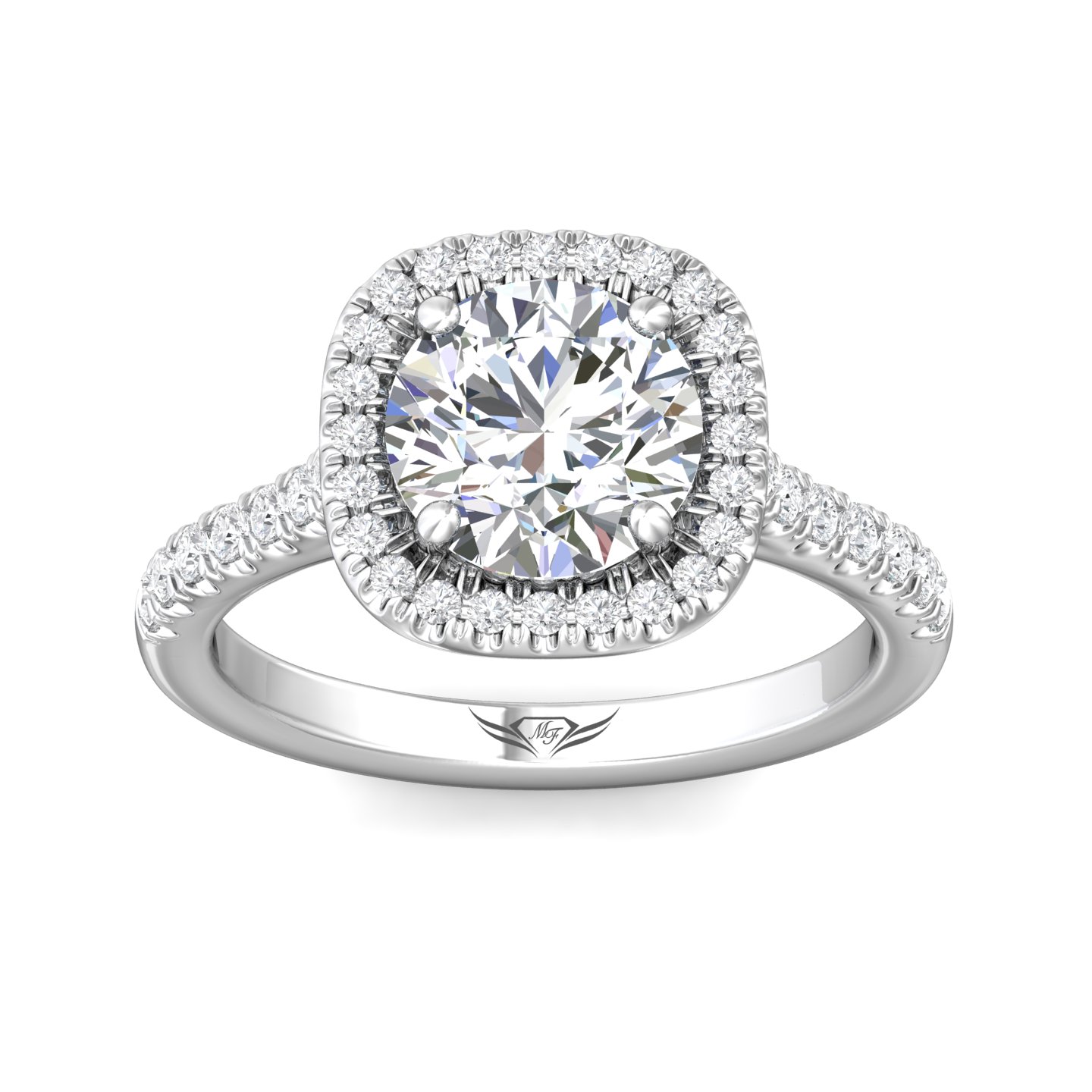 Platinum Cushion Diamond Engagement Ring