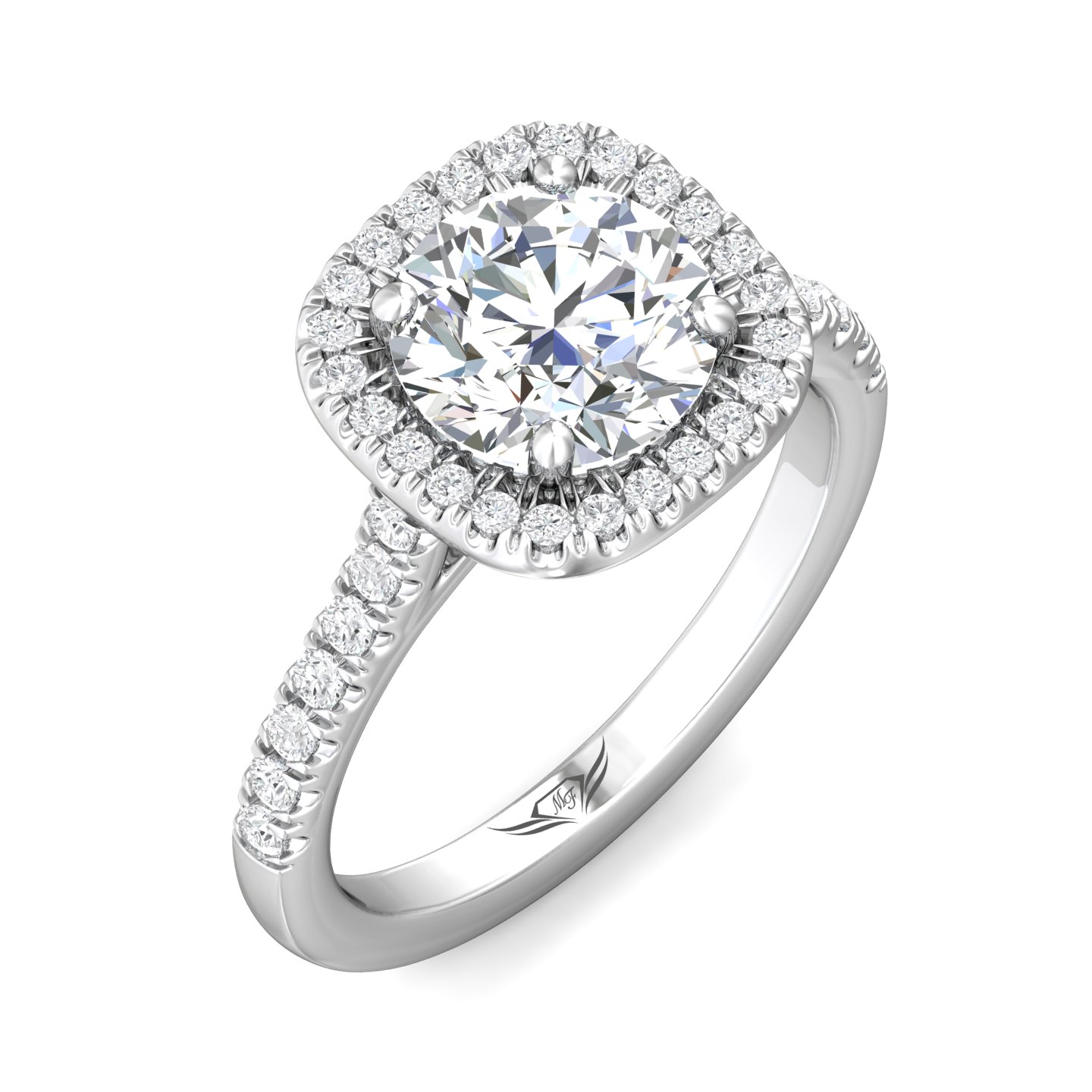 Platinum Cushion Diamond Engagement Ring