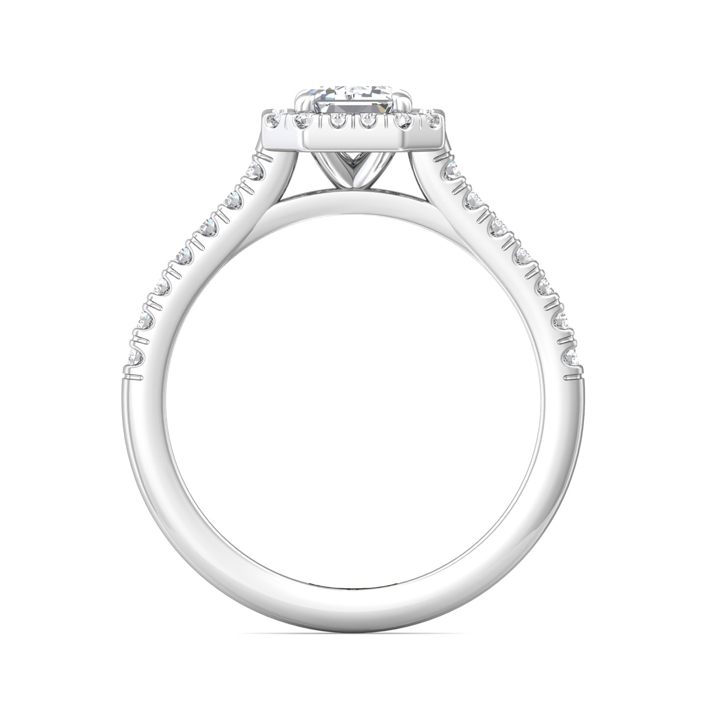 Platinum Emerald Cut Diamond Engagement Ring