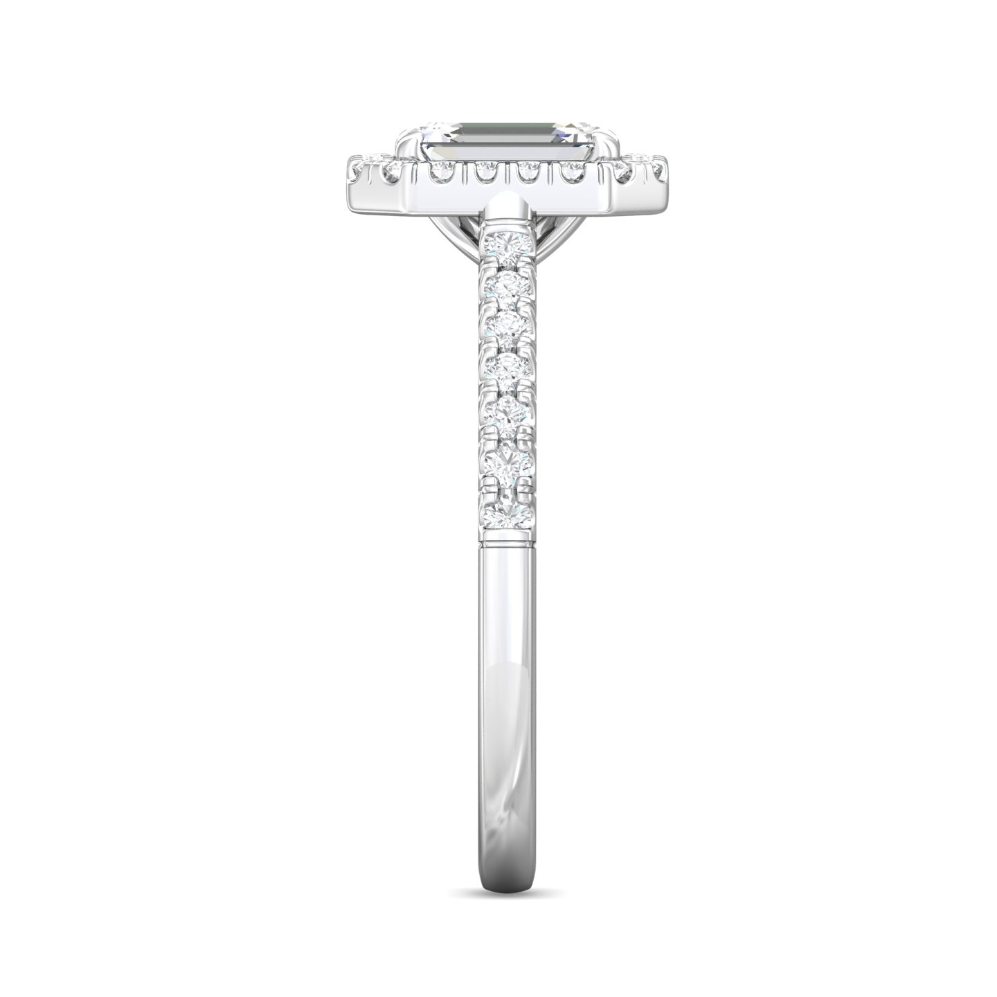 Platinum Emerald Cut Diamond Engagement Ring