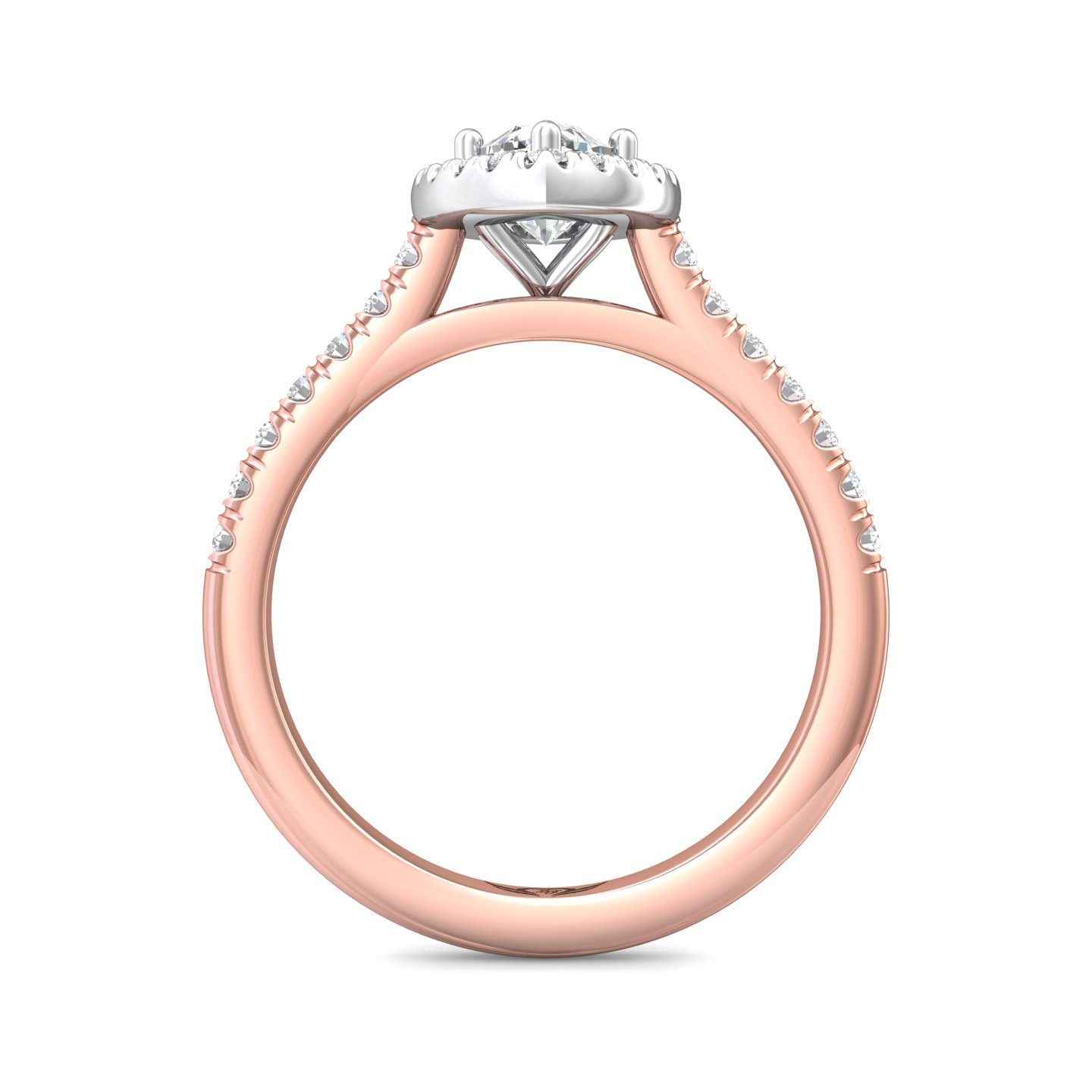 18K White and Rose Gold Marquise Diamond Engagement Ring
