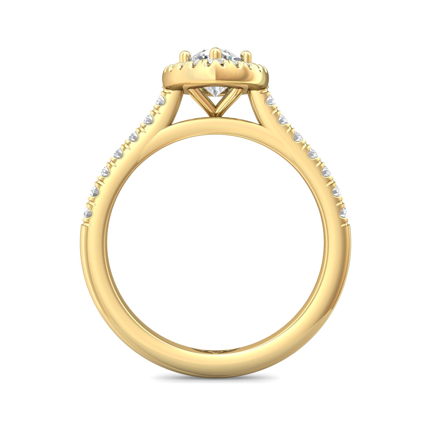 18K Yellow Gold Marquise Diamond Engagement Ring