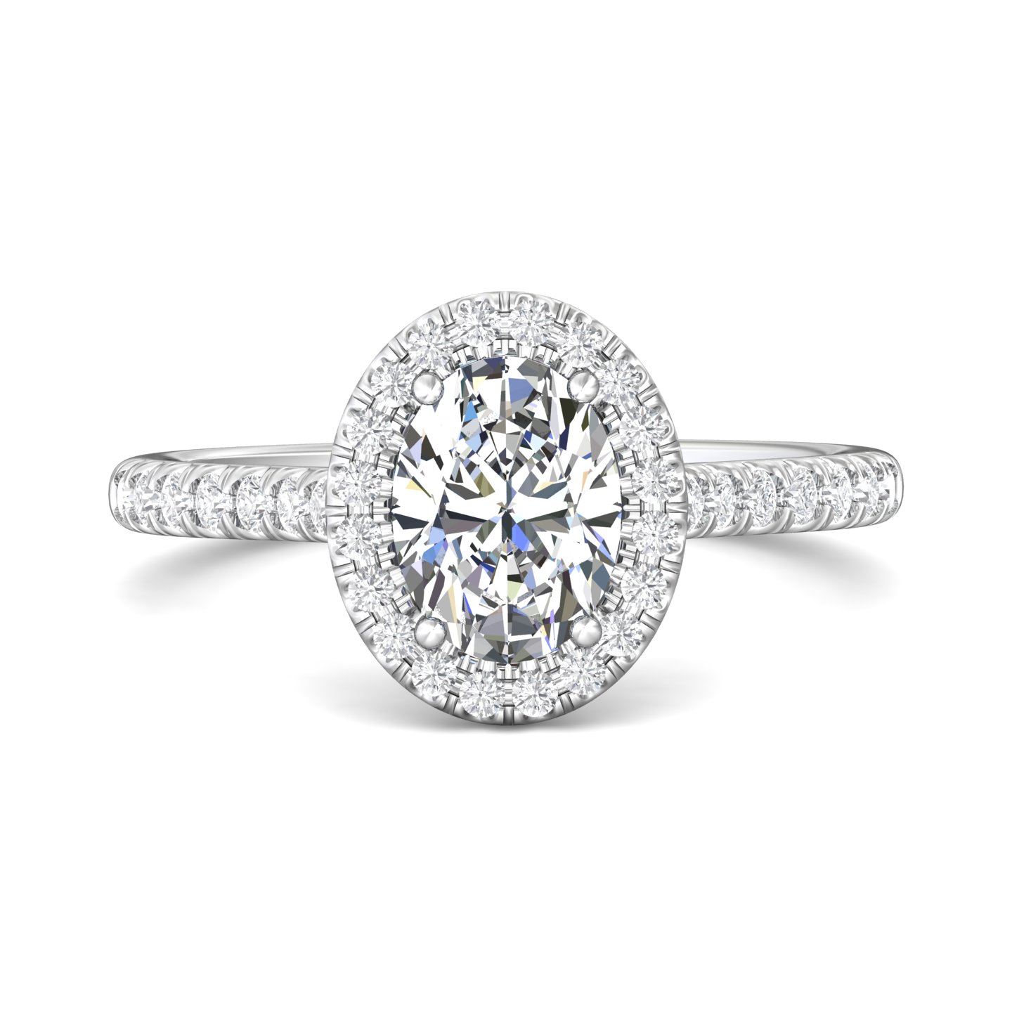 Platinum Oval Diamond Engagement Ring