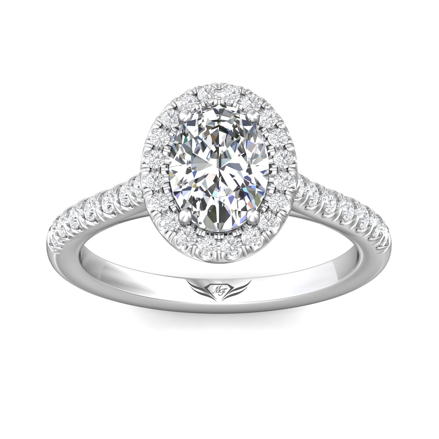 Platinum Oval Diamond Engagement Ring