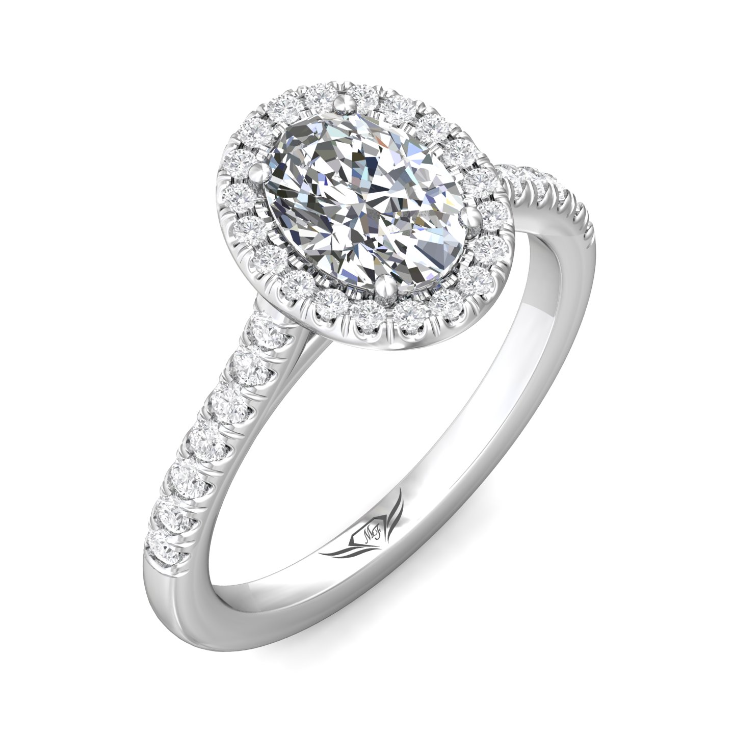 Platinum Oval Diamond Engagement Ring