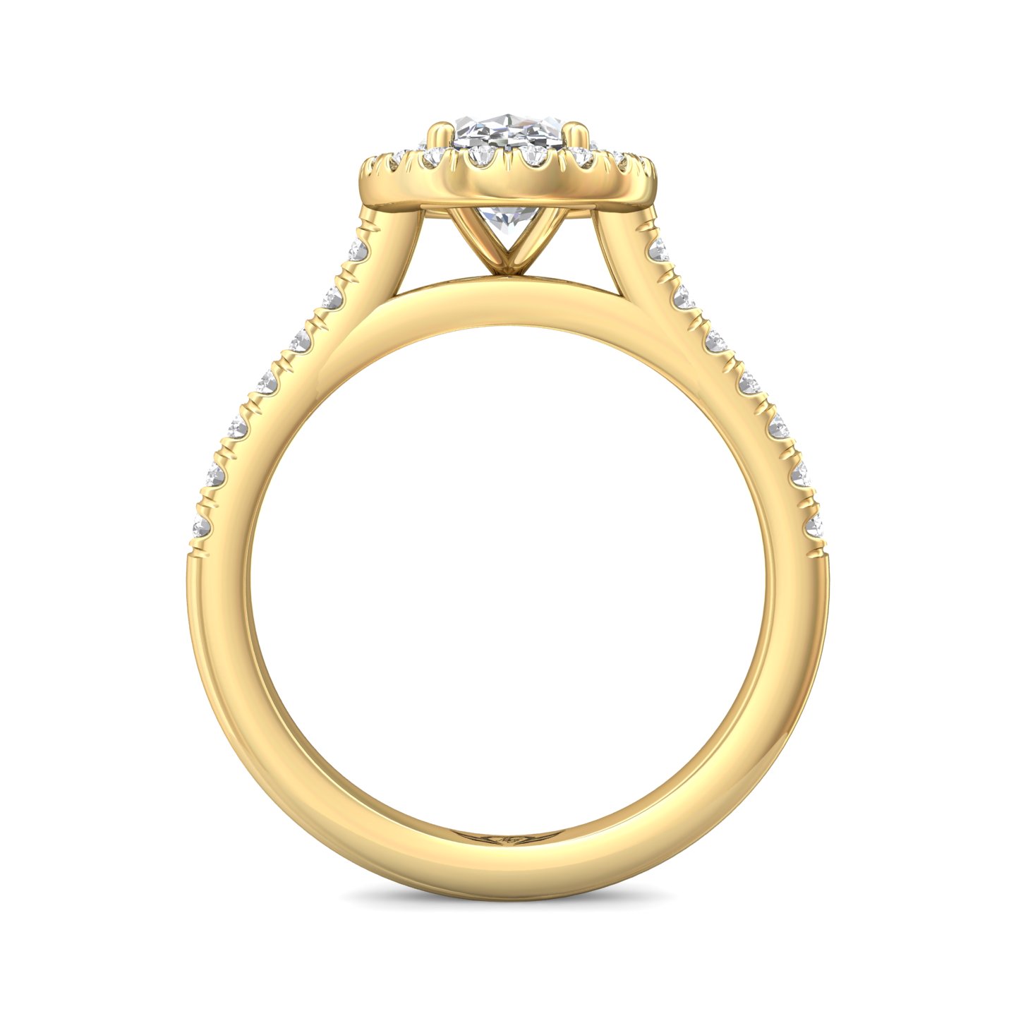 14K Yellow Gold Oval Diamond Engagement Ring
