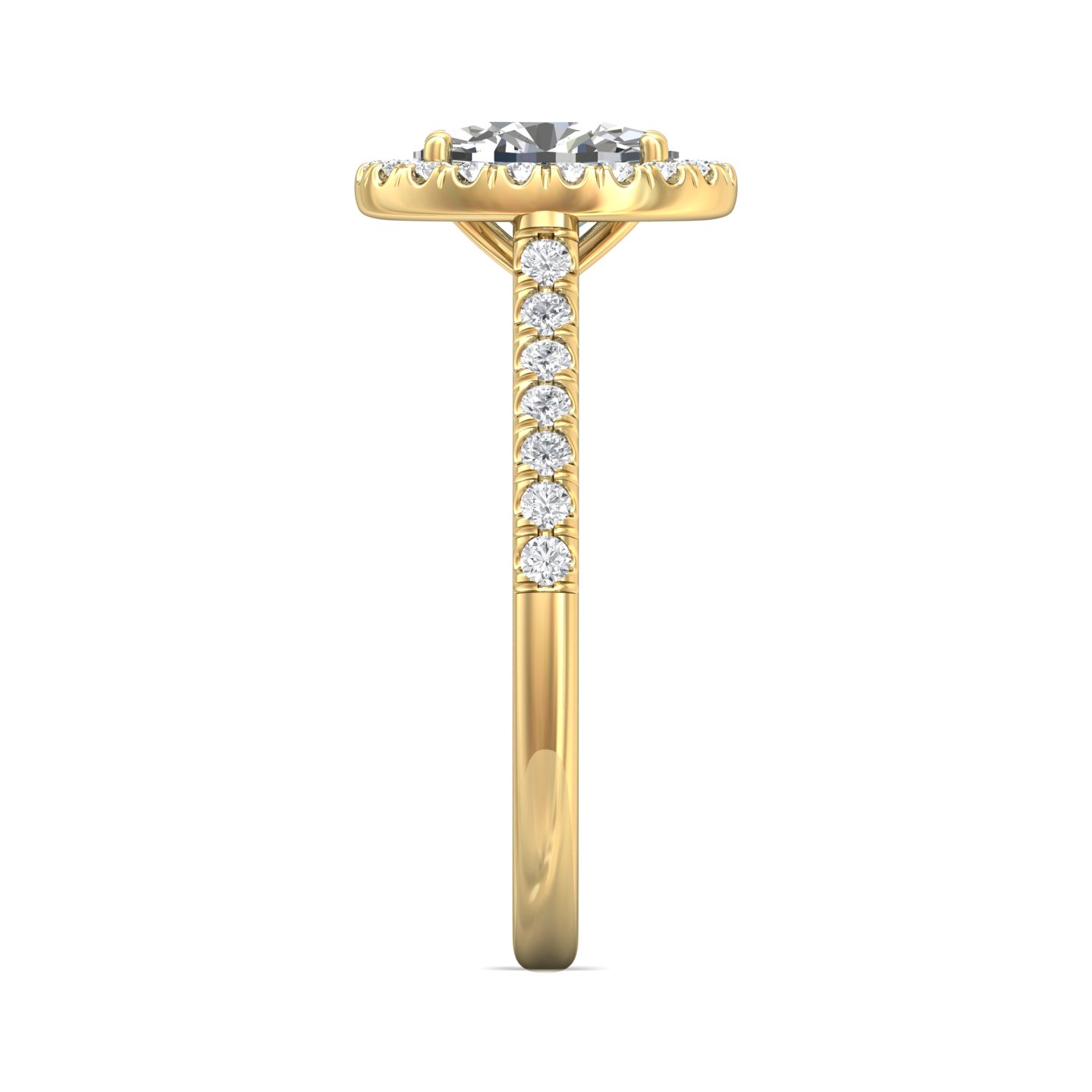 14K Yellow Gold Oval Diamond Engagement Ring