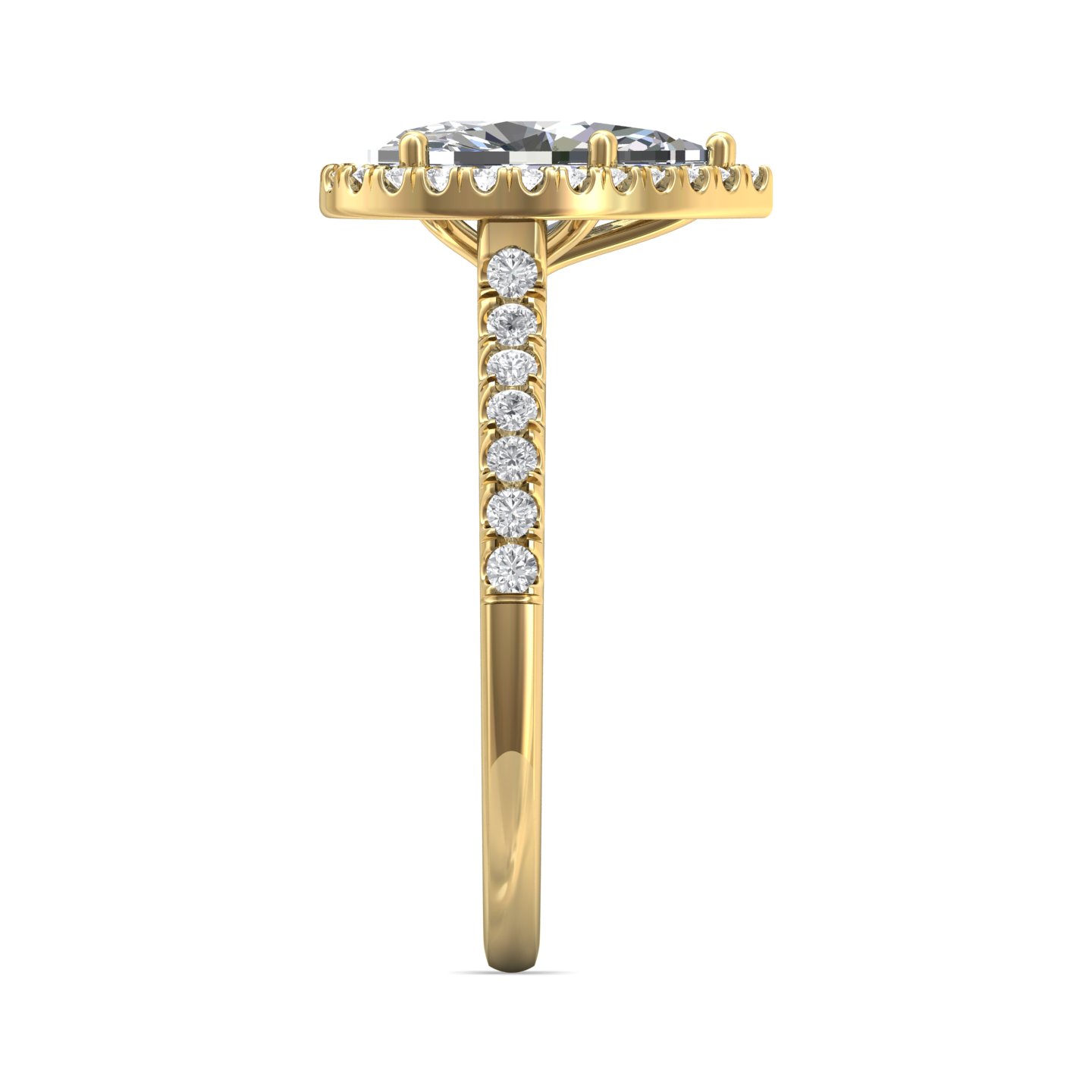 14K Yellow Gold Pear Shape Diamond Engagement Ring