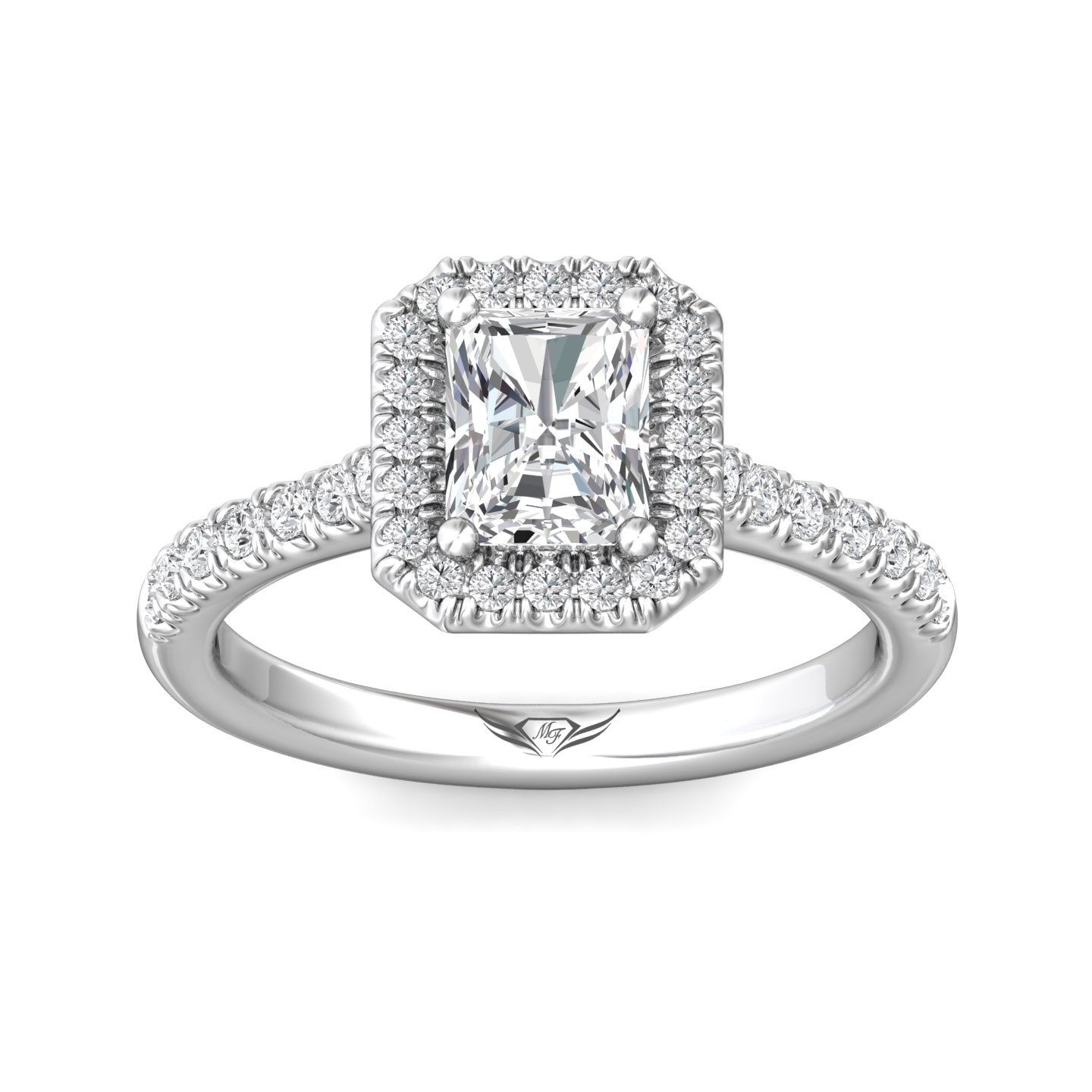 Platinum Radiant Diamond Engagement Ring