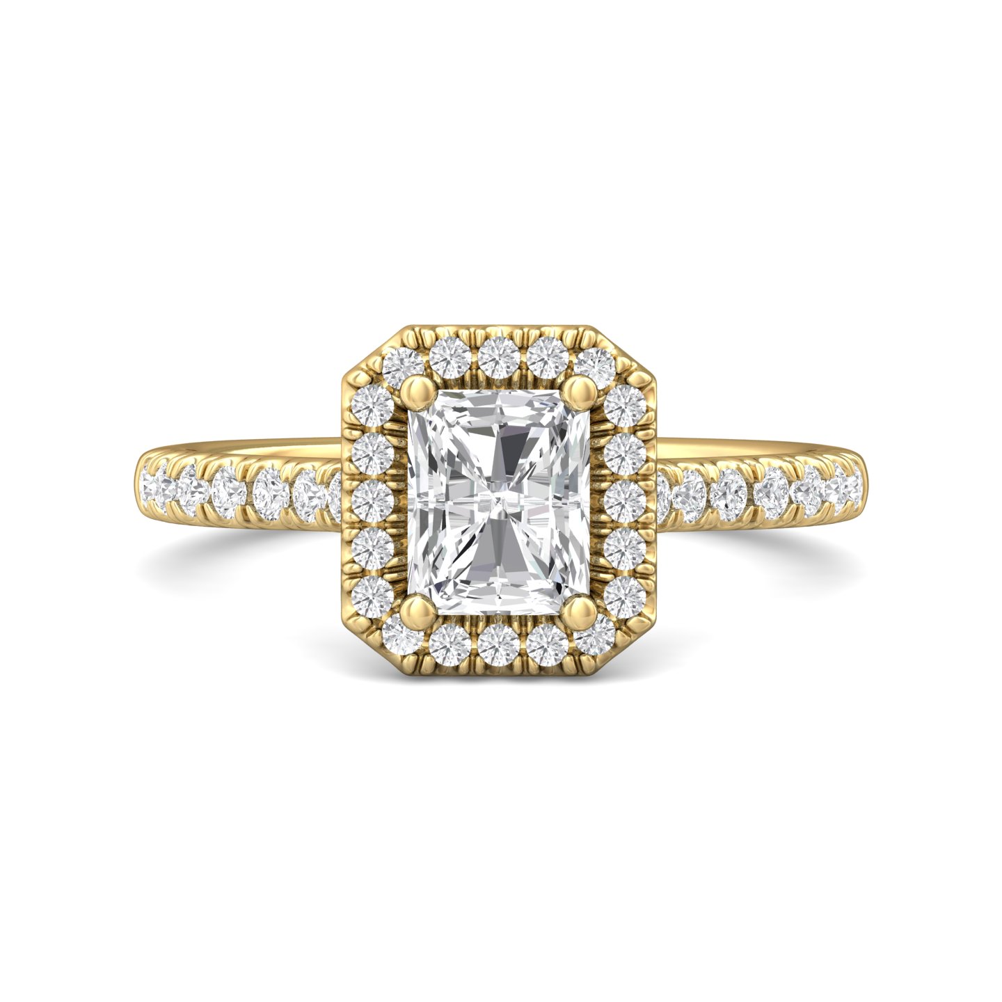 14K Yellow Gold Radiant Diamond Engagement Ring