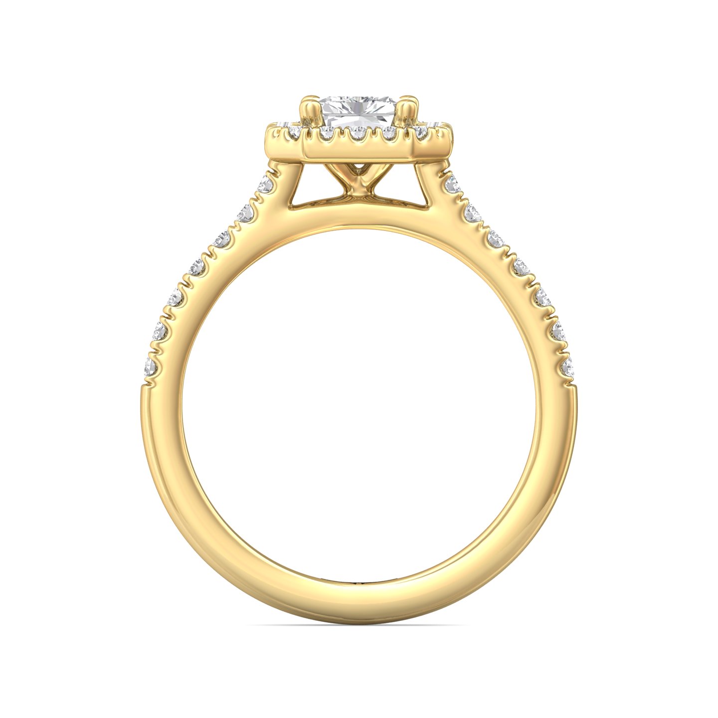 14K Yellow Gold Radiant Diamond Engagement Ring