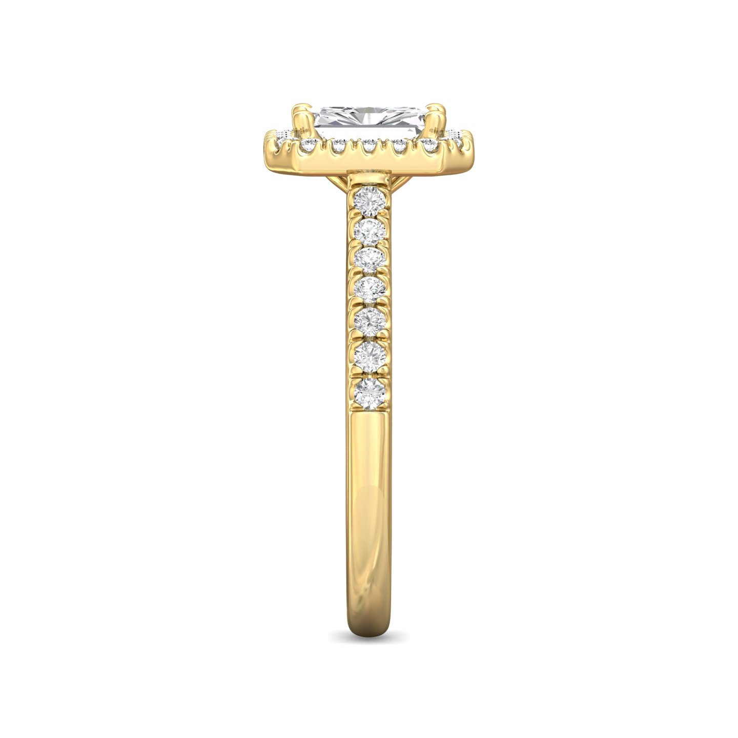 14K Yellow Gold Radiant Diamond Engagement Ring