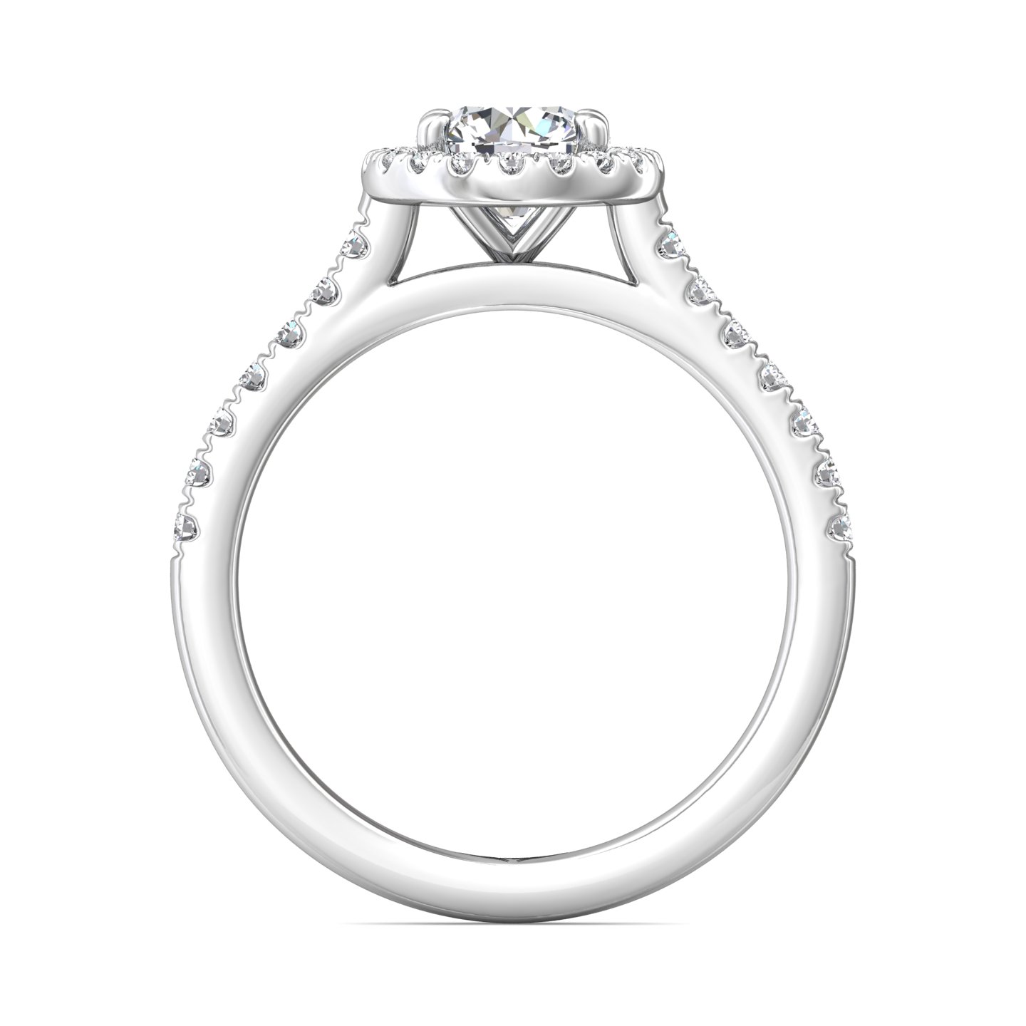 14K White Gold Round Diamond Engagement Ring