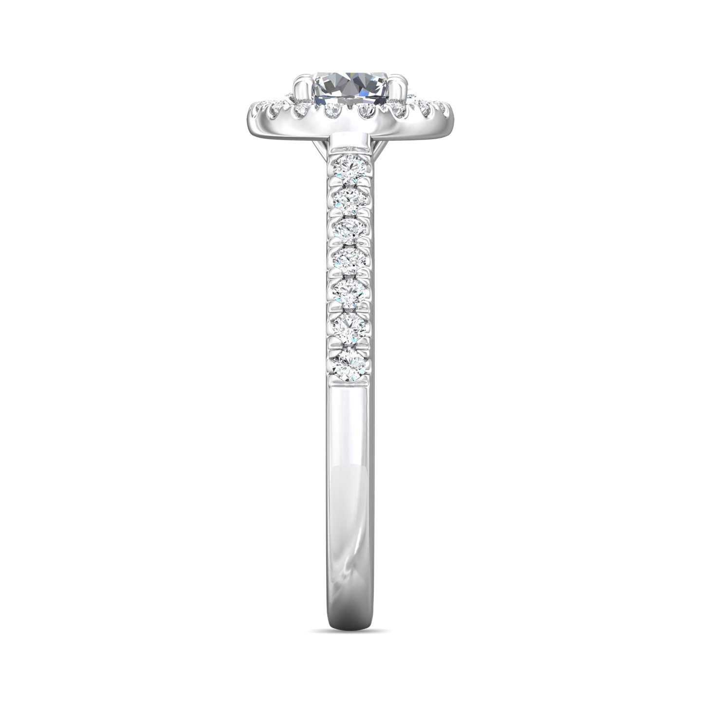 14K White Gold Round Diamond Engagement Ring