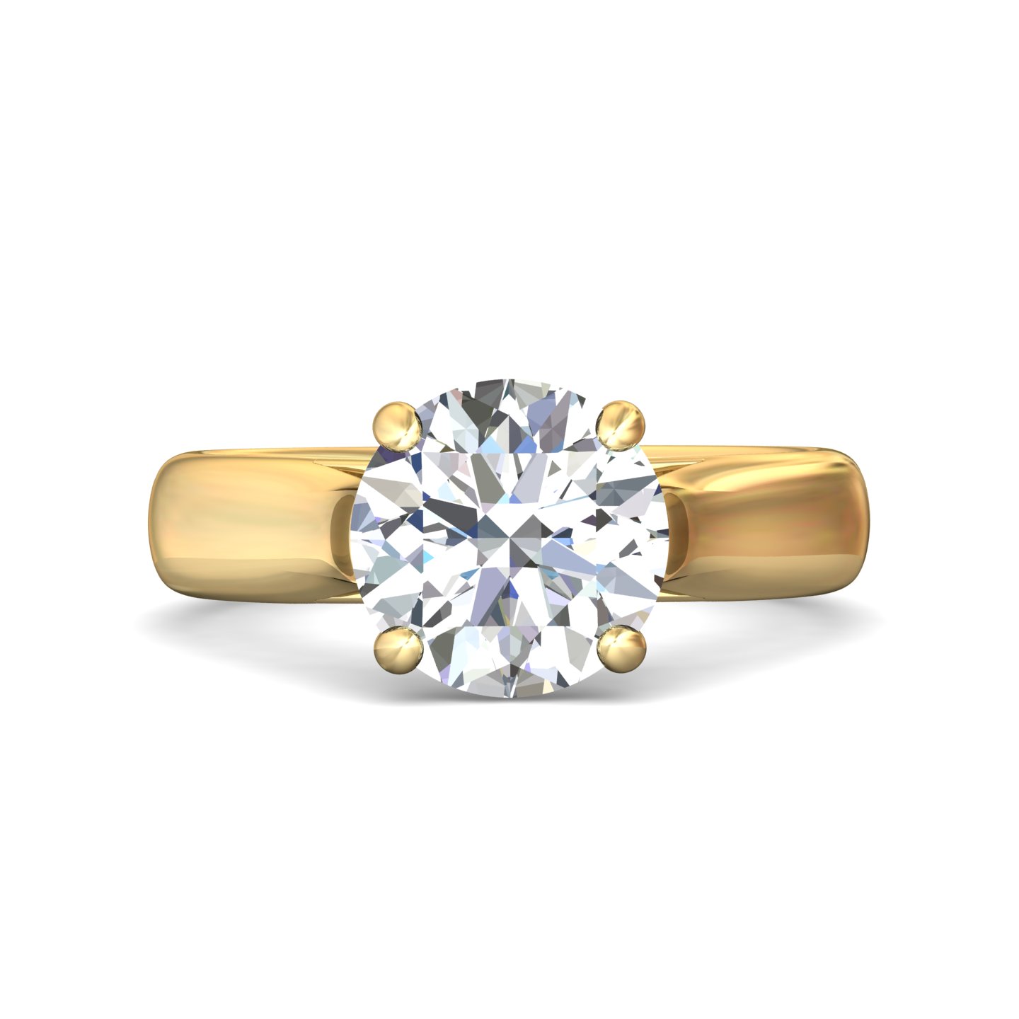 14K Two Tone Round Diamond Engagement Ring
