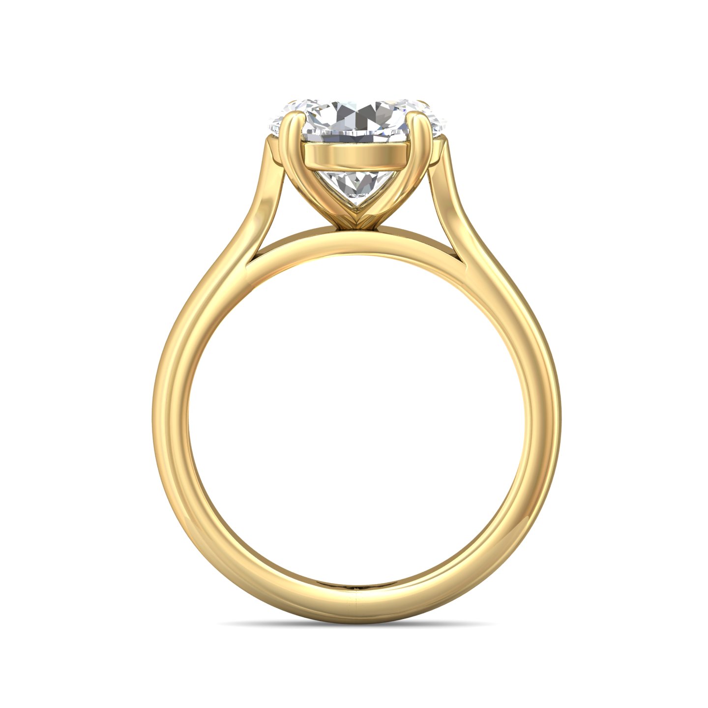 18K Two Tone Round Diamond Engagement Ring