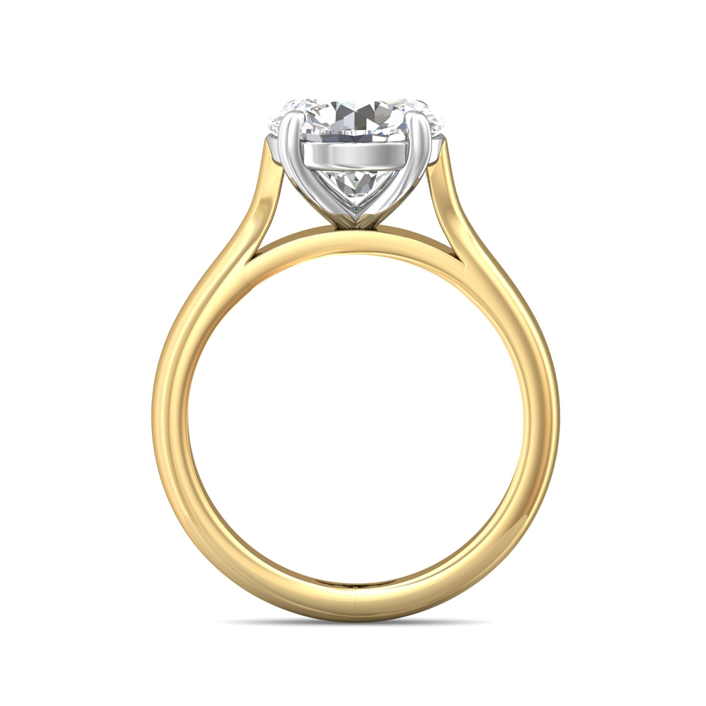 14K Two Tone Round Diamond Engagement Ring