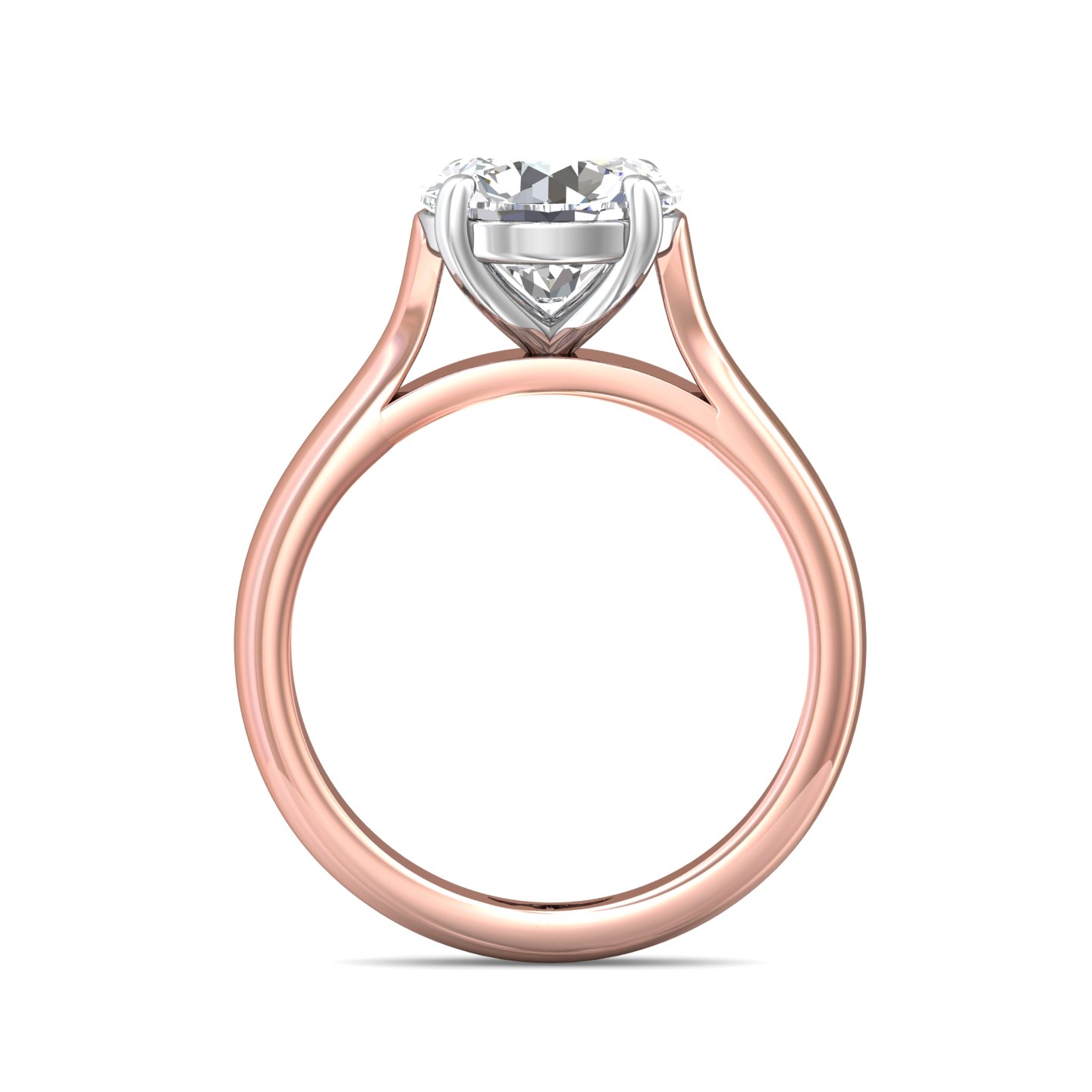 18K White and Rose Gold Round Diamond Engagement Ring