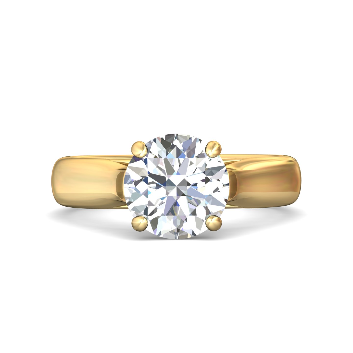 14K Two Tone Round Diamond Engagement Ring