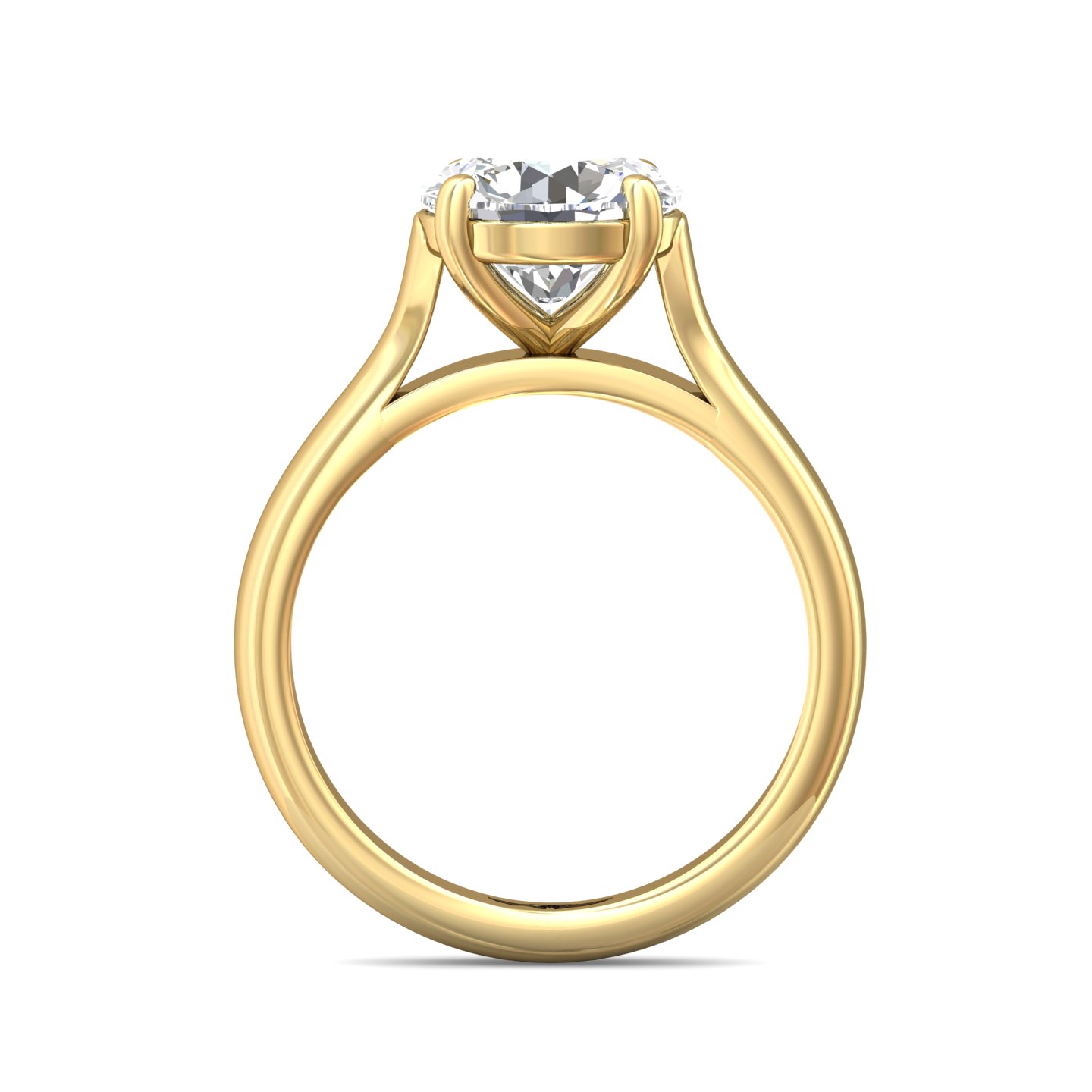 18K Two Tone Round Diamond Engagement Ring