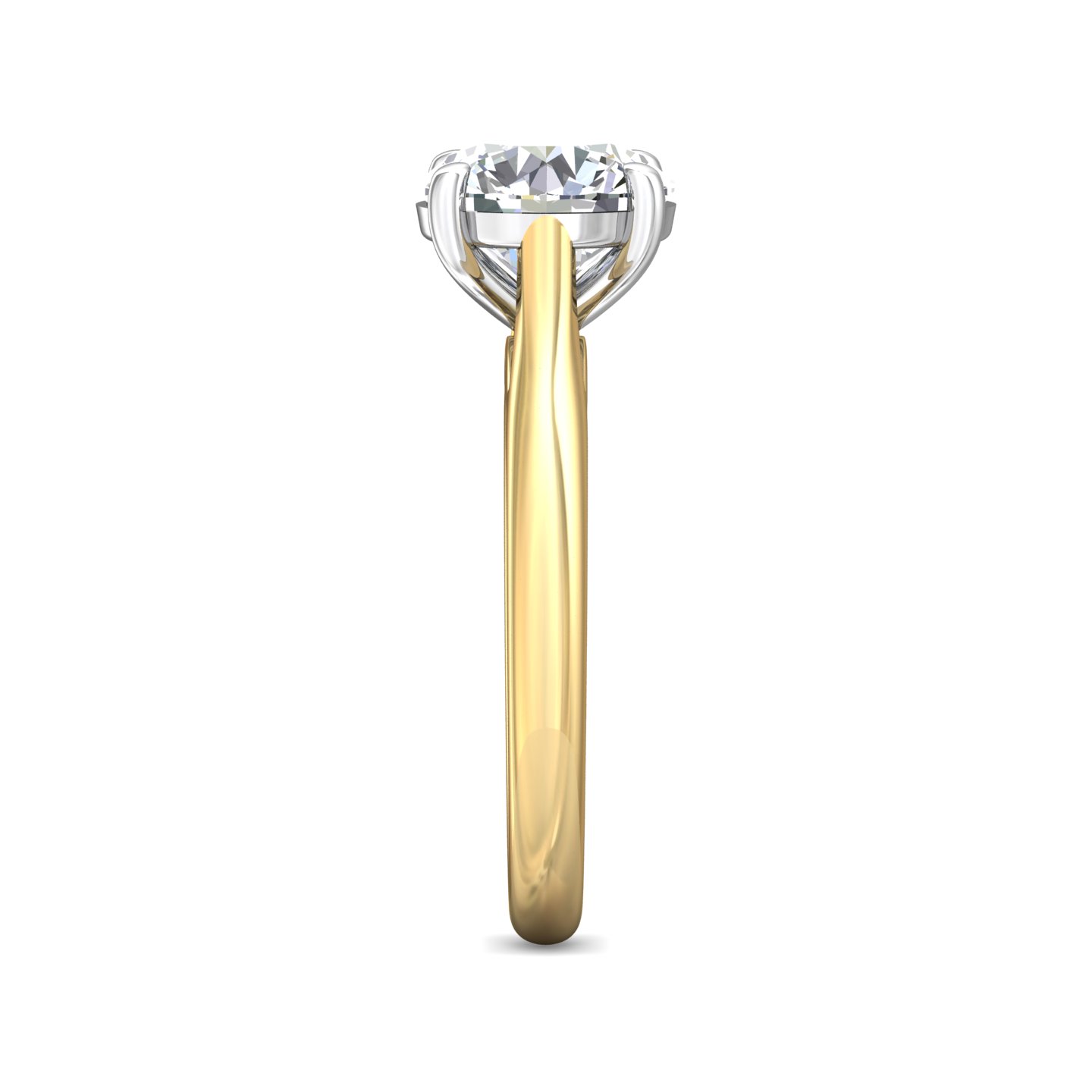 14K Yellow and White Gold Solitaire Engagement Ring