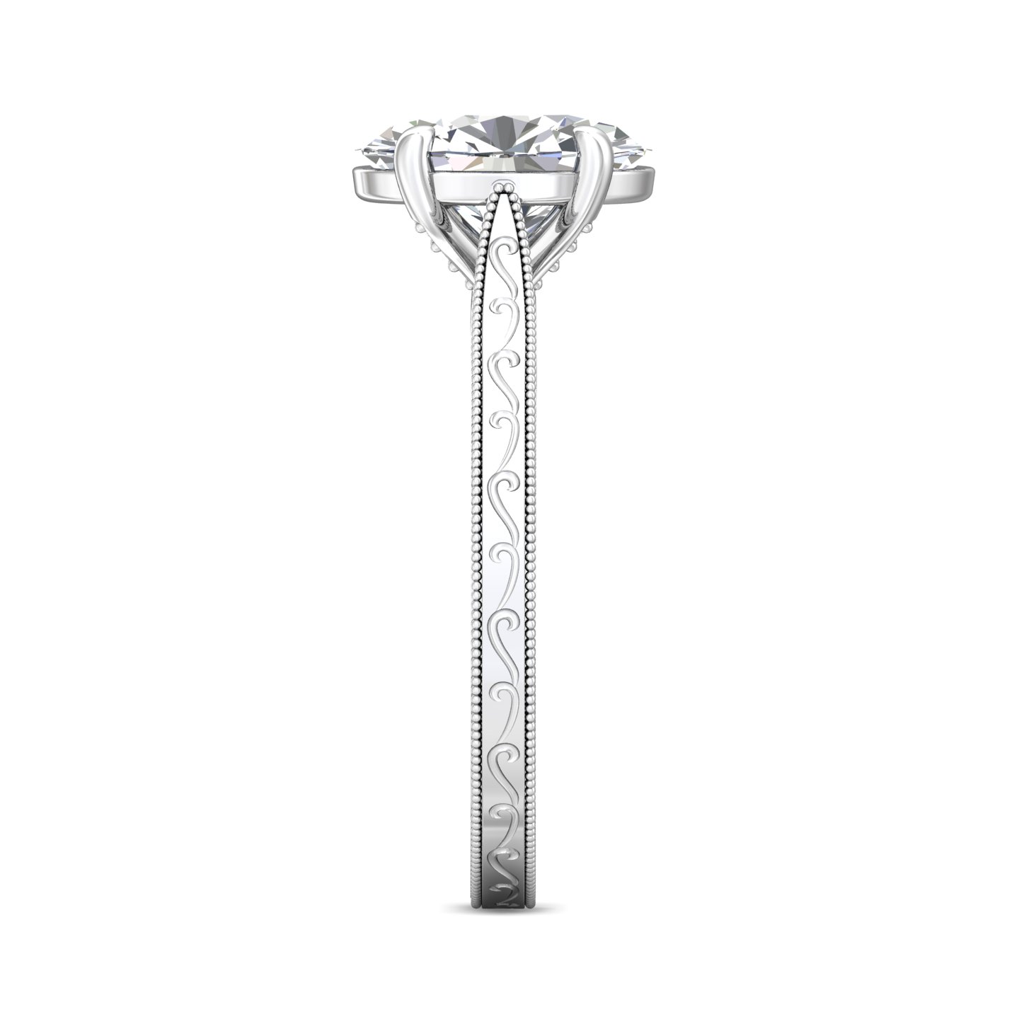 14K White Gold Vintage Engagement Ring