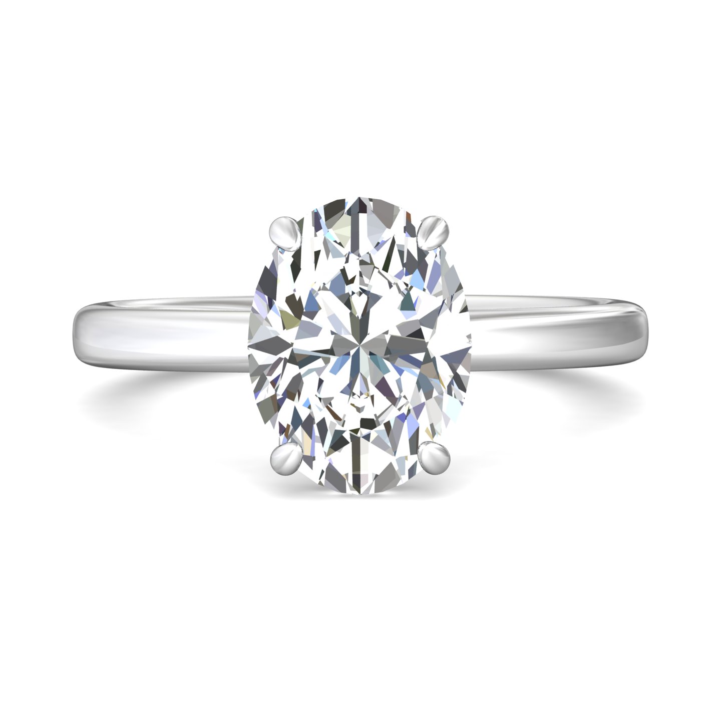 18K White and Yellow Gold Oval Diamond Engagement Ring