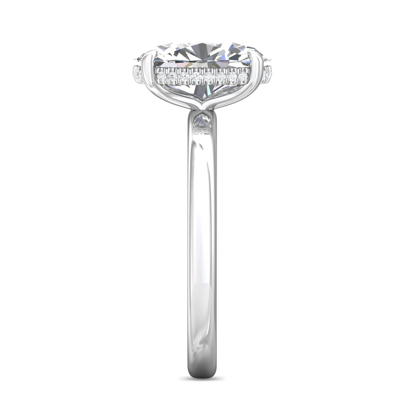 18K White Gold Oval Diamond Engagement Ring