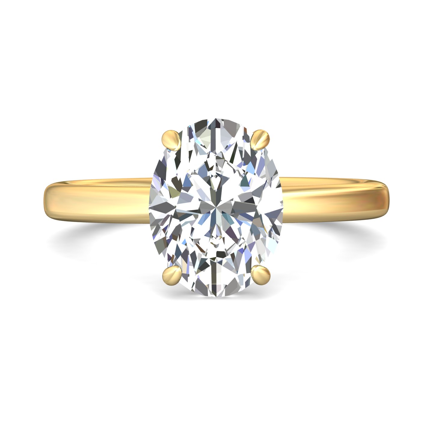 18K White and Yellow Gold Oval Diamond Engagement Ring