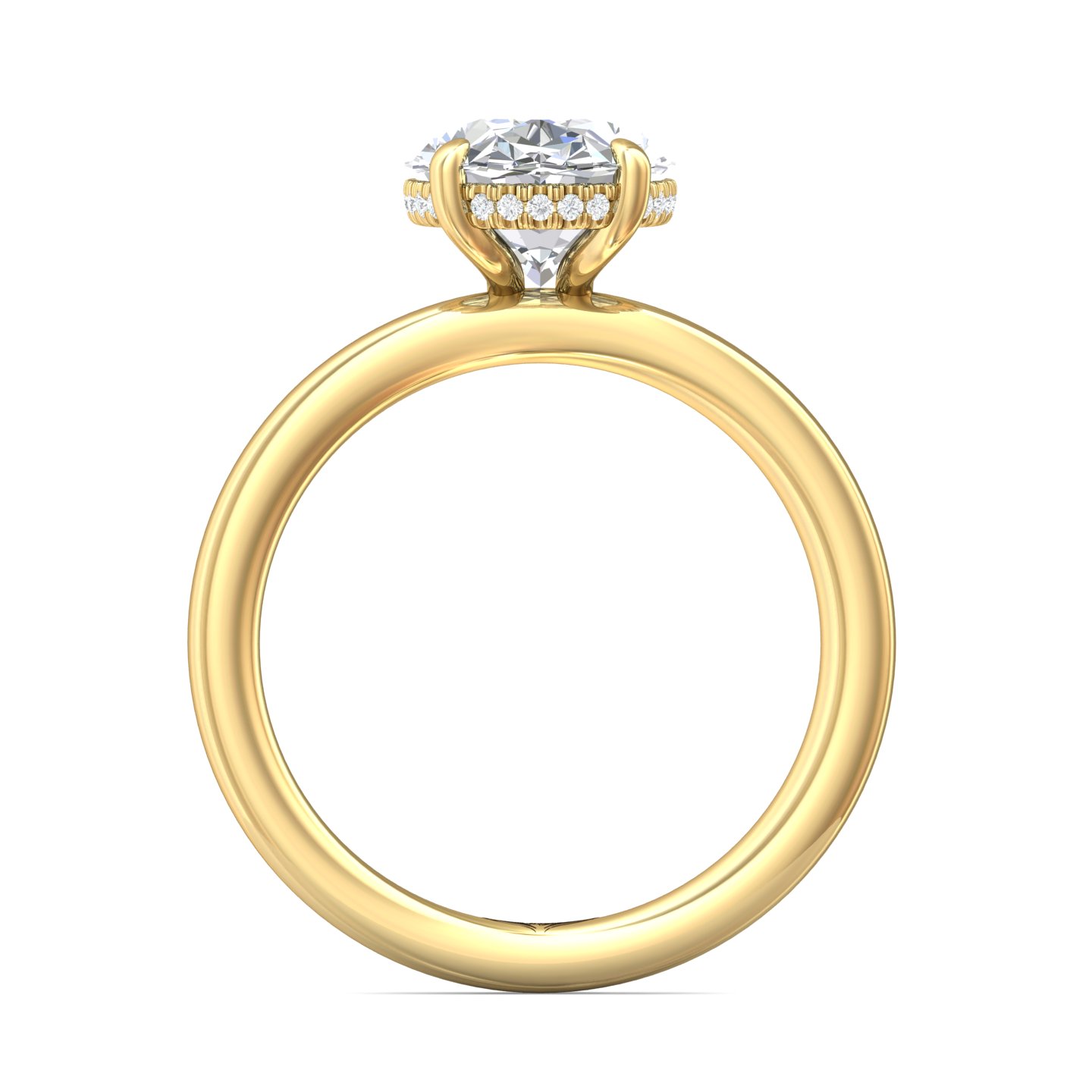 14K Yellow Gold Oval Diamond Engagement Ring