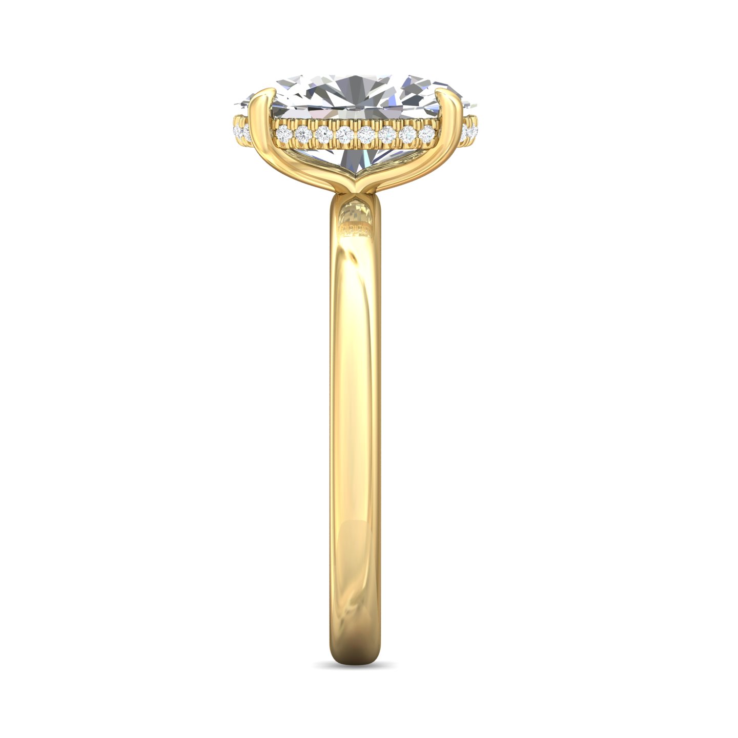 14K Yellow Gold Oval Diamond Engagement Ring