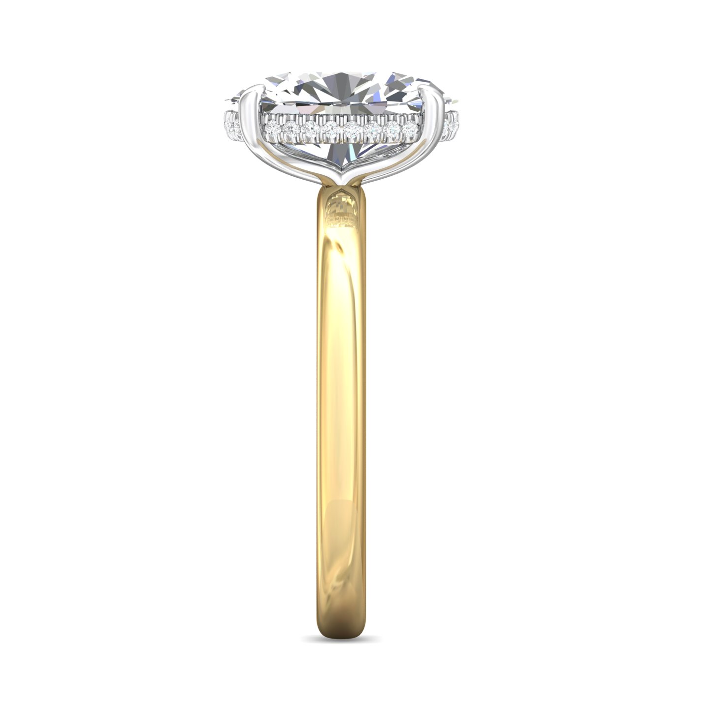 18K White and Yellow Gold Oval Diamond Engagement Ring