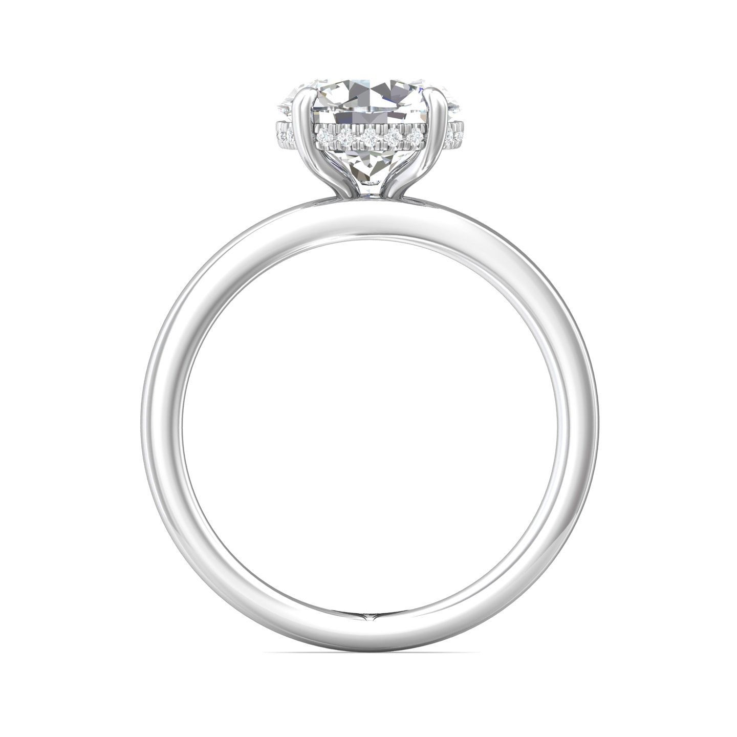 14K White Gold Round Diamond Engagement Ring