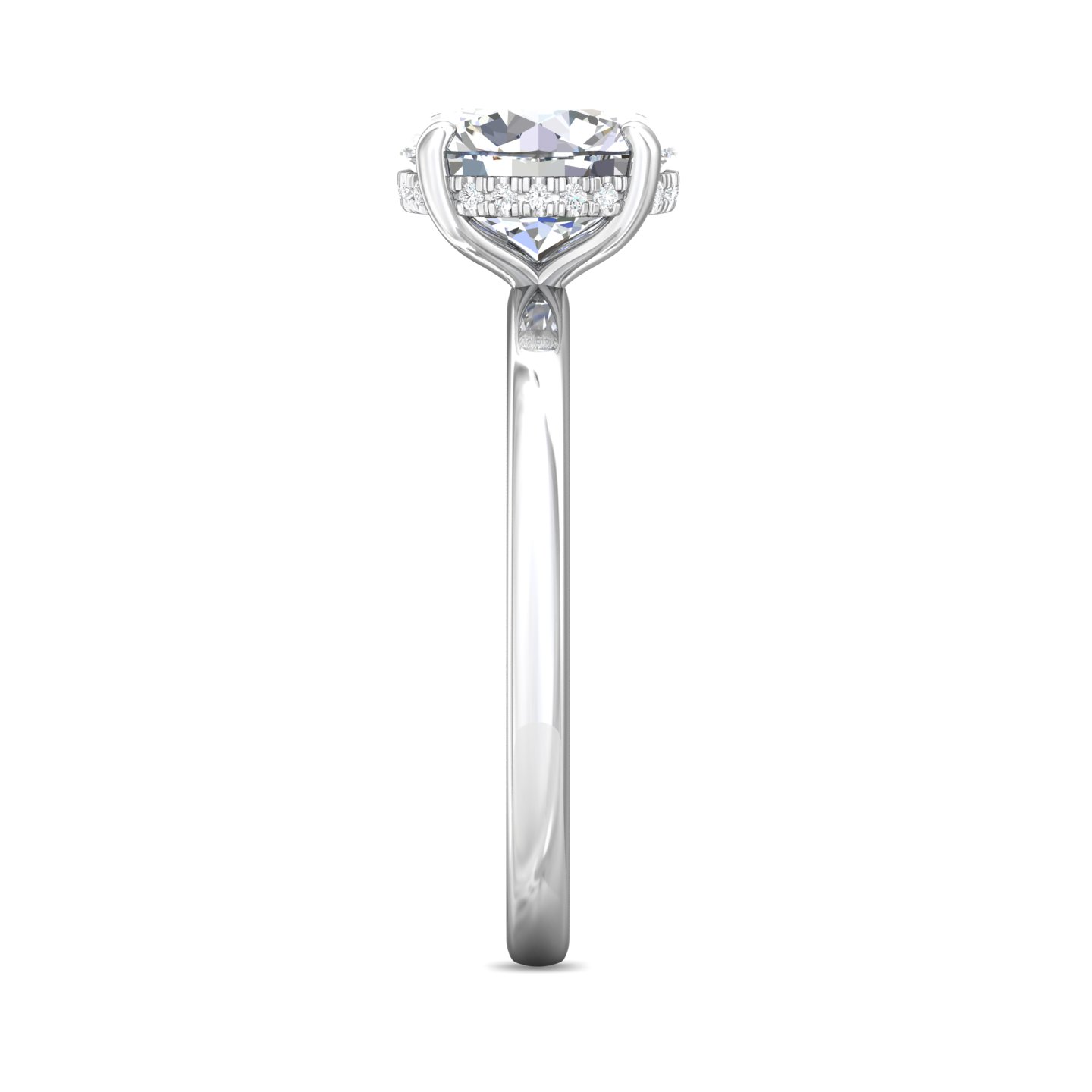 14K White Gold Round Diamond Engagement Ring
