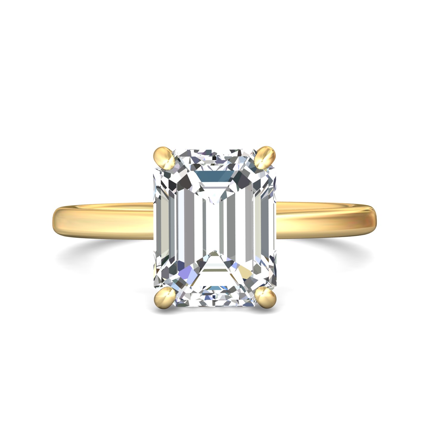 14K White Gold Emerald Cut Diamond Engagement Ring