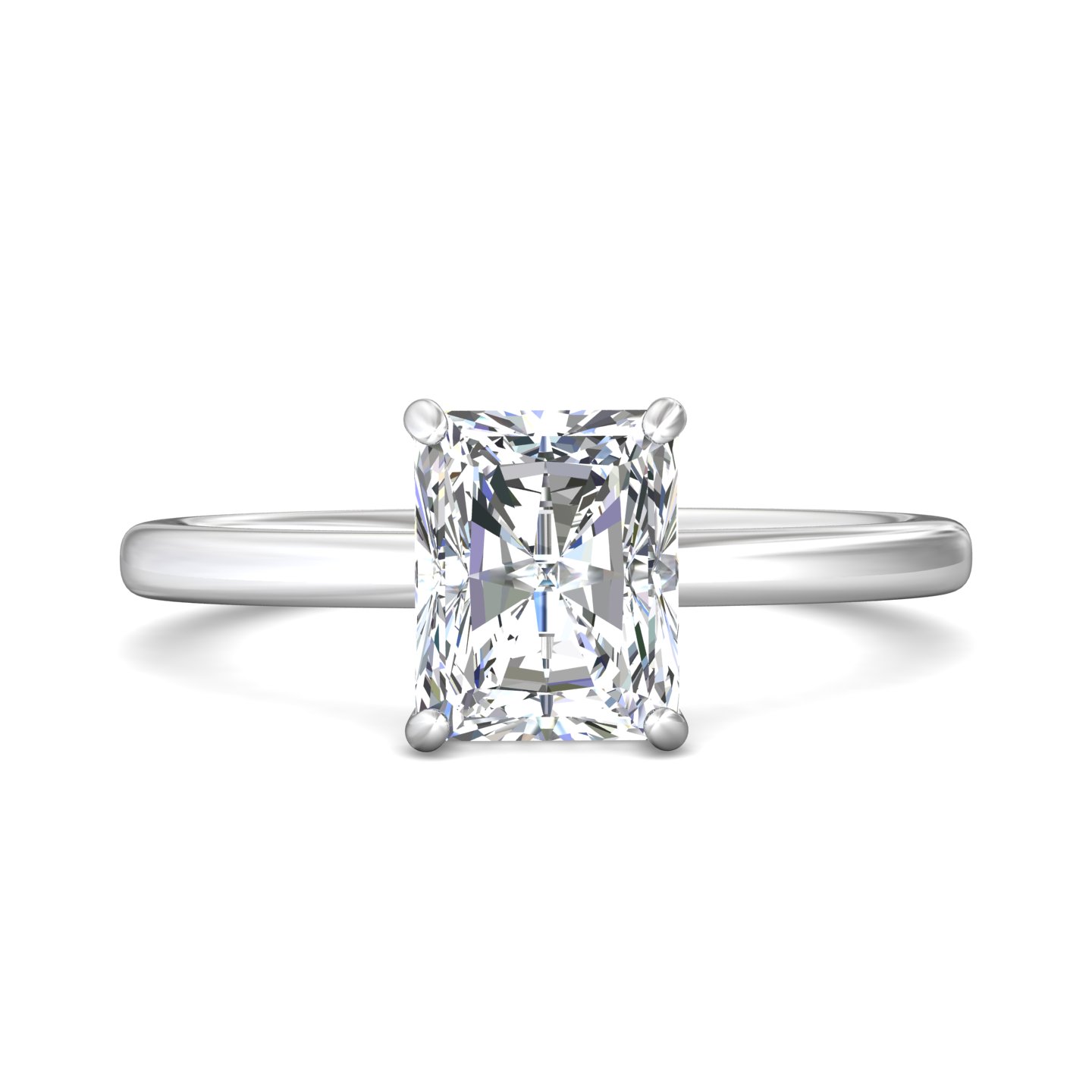 18K White Gold Radiant Diamond Engagement Ring