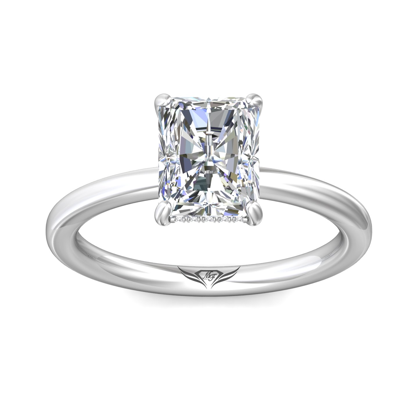 18K White Gold Radiant Diamond Engagement Ring