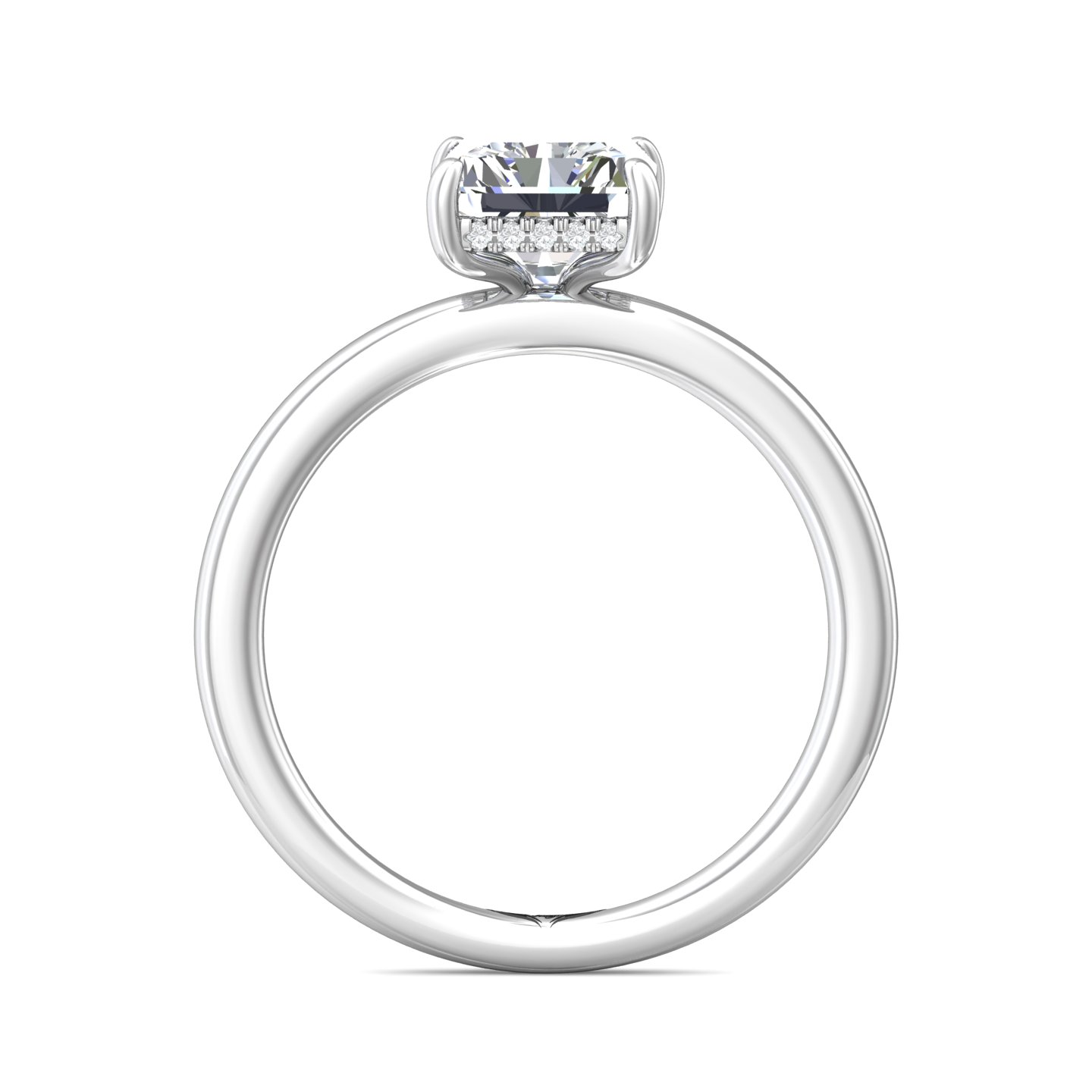 18K White Gold Radiant Diamond Engagement Ring