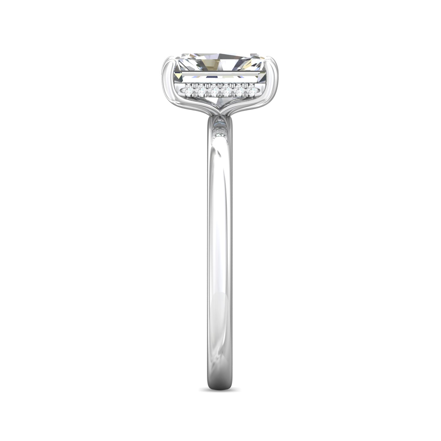 18K White Gold Radiant Diamond Engagement Ring