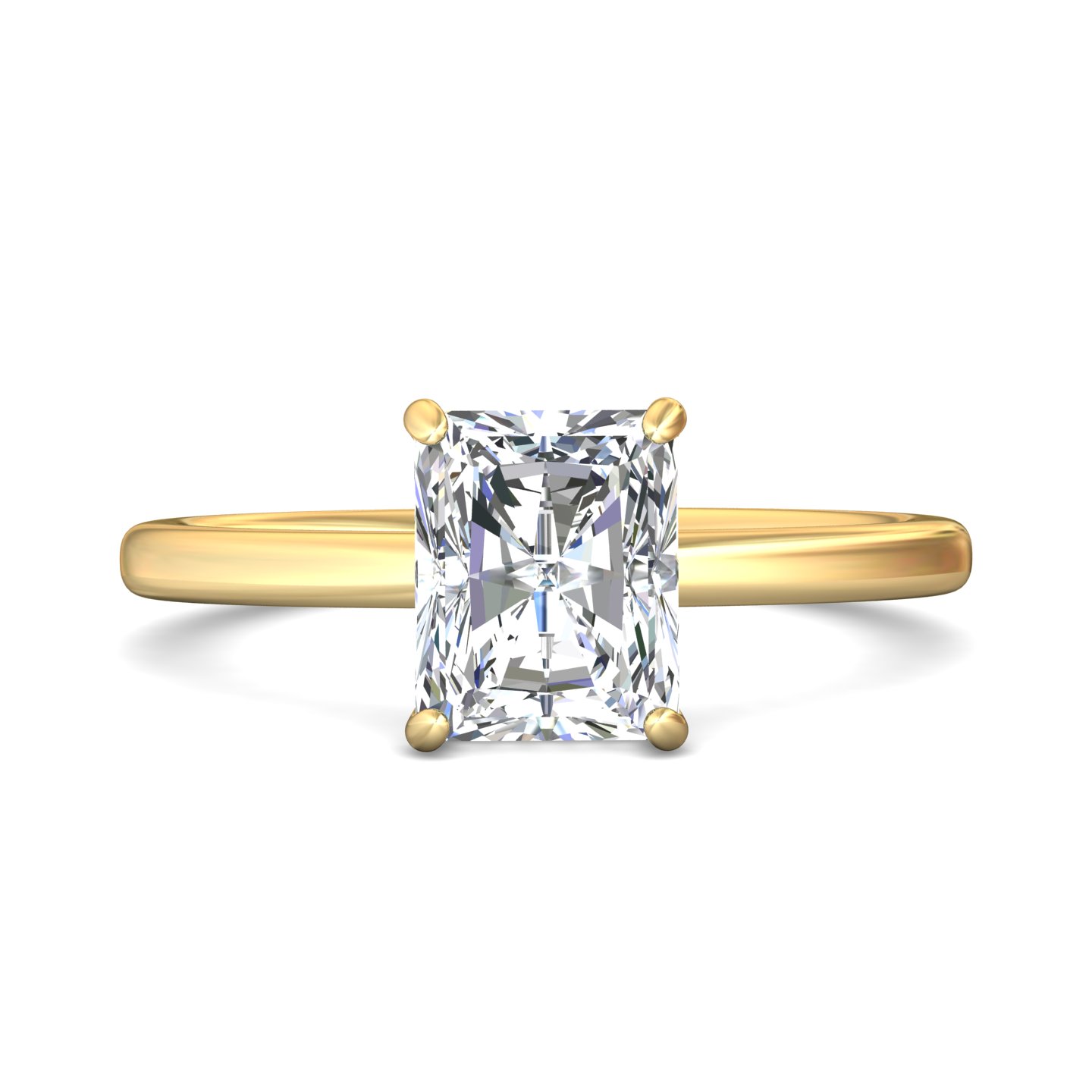 18K Yellow Gold Radiant Diamond Engagement Ring