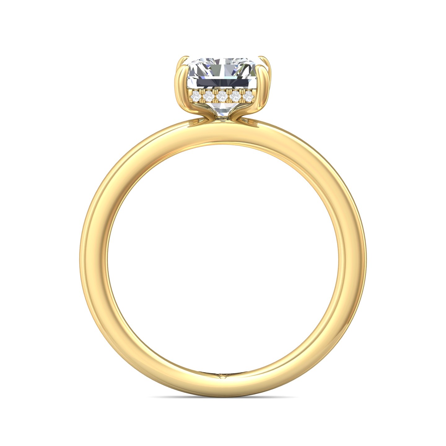 18K Yellow Gold Radiant Diamond Engagement Ring