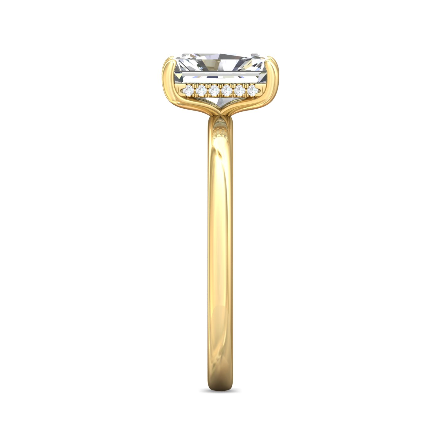 18K Yellow Gold Radiant Diamond Engagement Ring