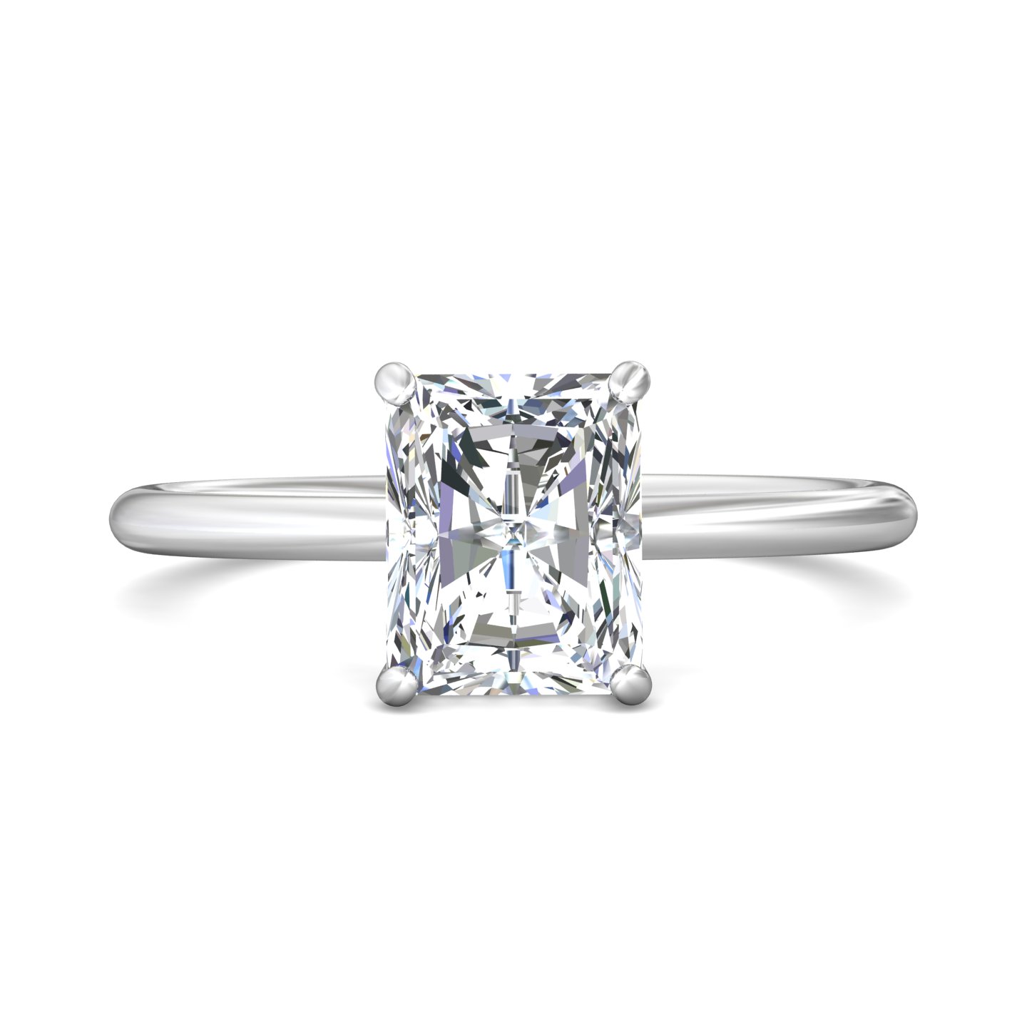 14K White Gold Radiant Diamond Engagement Ring