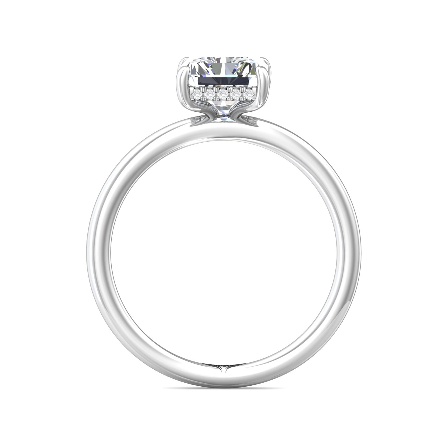 14K White Gold Radiant Diamond Engagement Ring