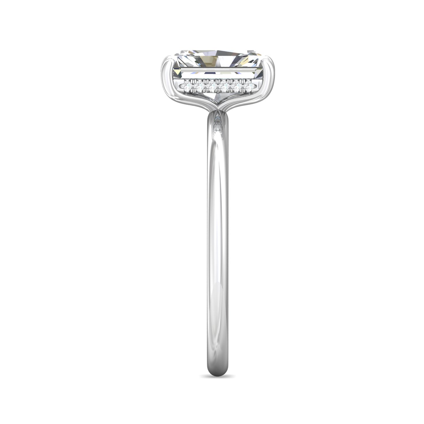 14K White Gold Radiant Diamond Engagement Ring