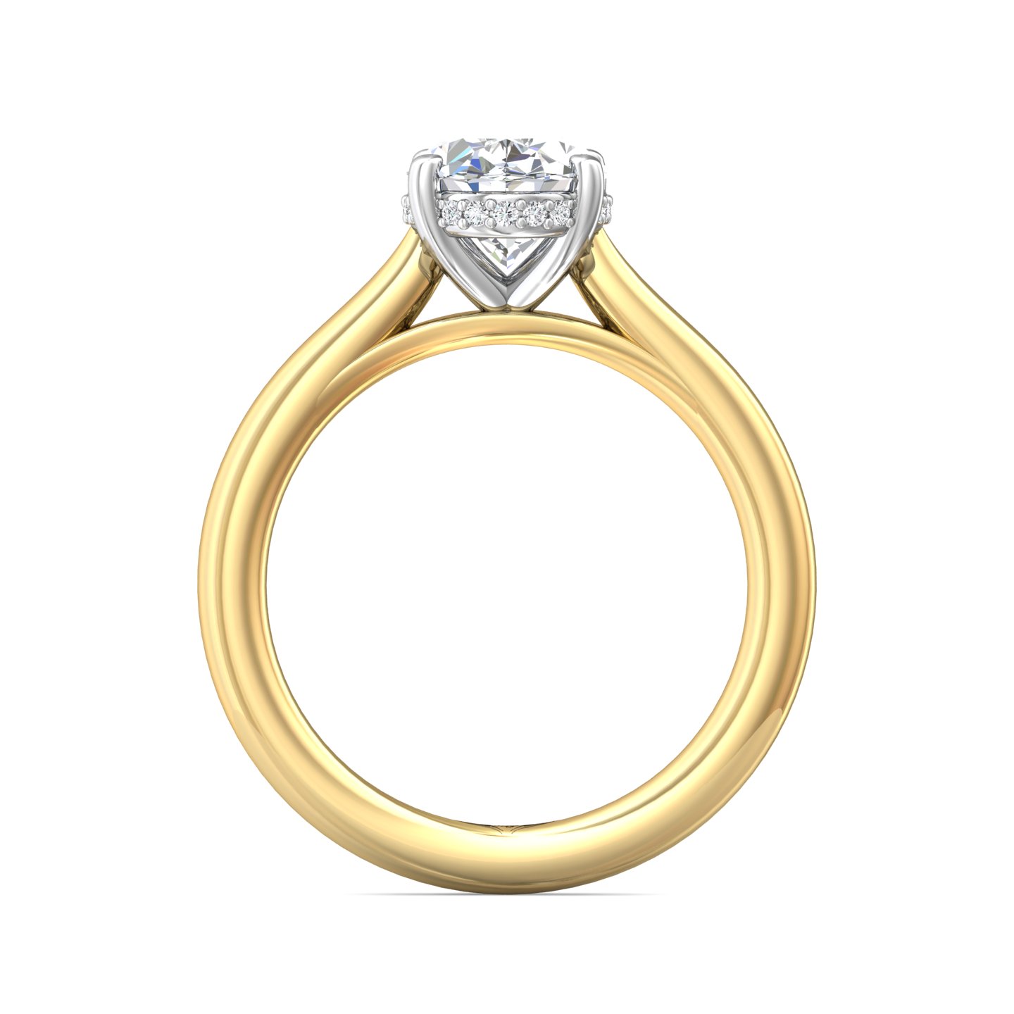 14K Yellow and White Gold Solitaire Engagement Ring