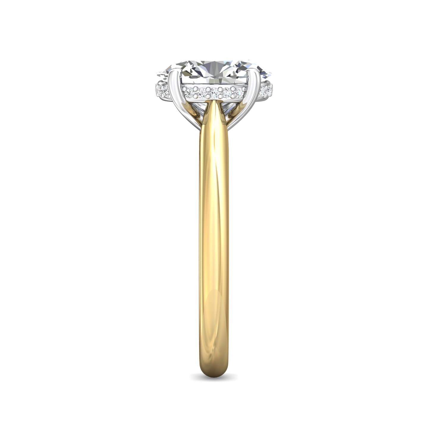 14K Yellow and White Gold Solitaire Engagement Ring